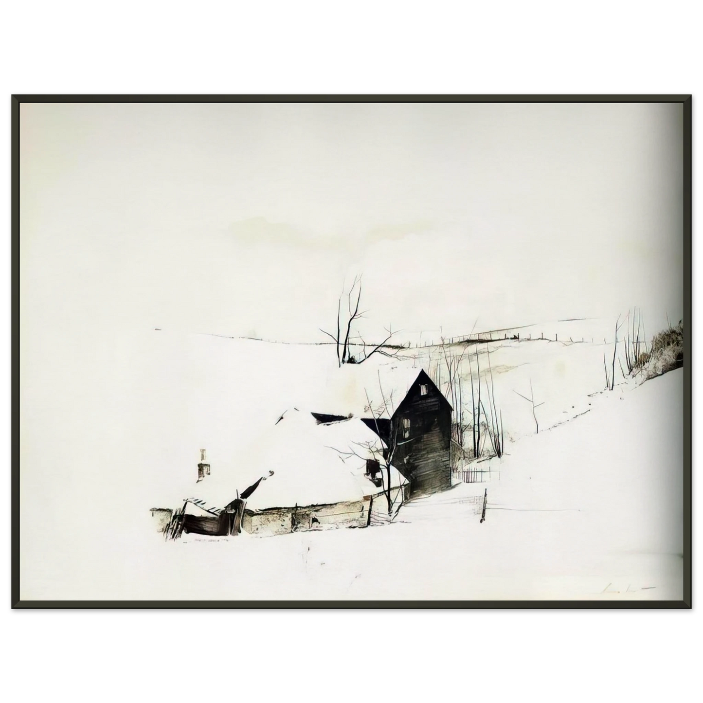 Andrew Wyeth THE CORNER Framed Art Print - Aluminum Frame - 40x50 cm / 16x20 inches
