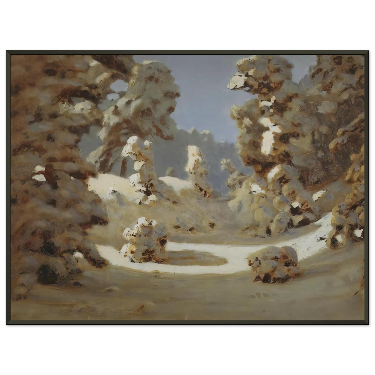 Arkhyp Kuindzhi Winter Sunlight on The Hoar Frost Framed Art Print - Aluminum Frame - 70x100 cm / 28x40 inches