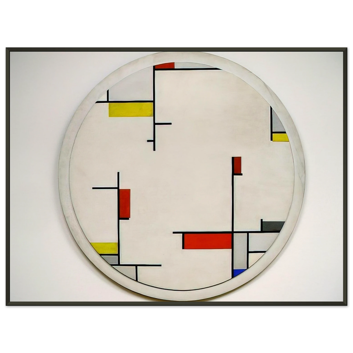 Fritz Glarner Relational Painting Tondo 1 1944 Framed Art Print - Aluminum Frame - 60x80 cm / 24x32 inches