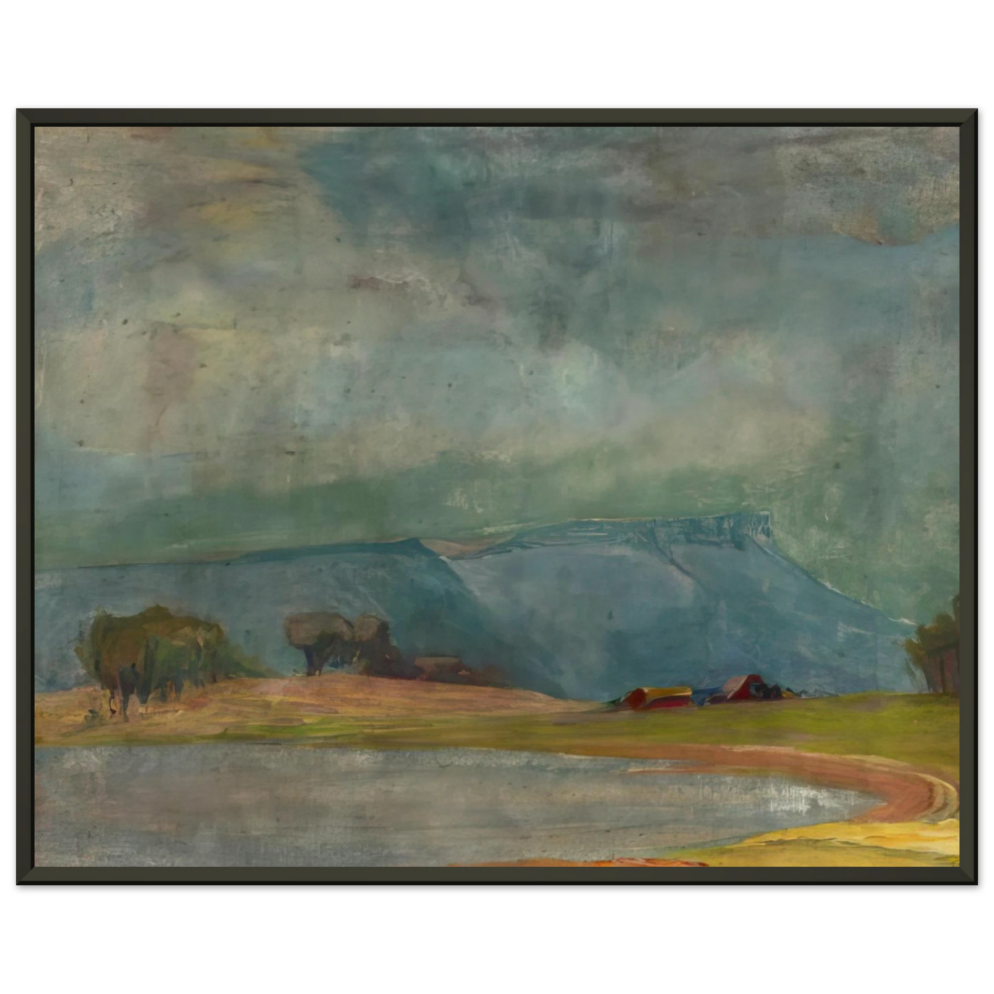 Xavier Martinez Dodge Ranch Tonalism Framed Art Print - Aluminum Frame - 70x100 cm / 28x40 inches