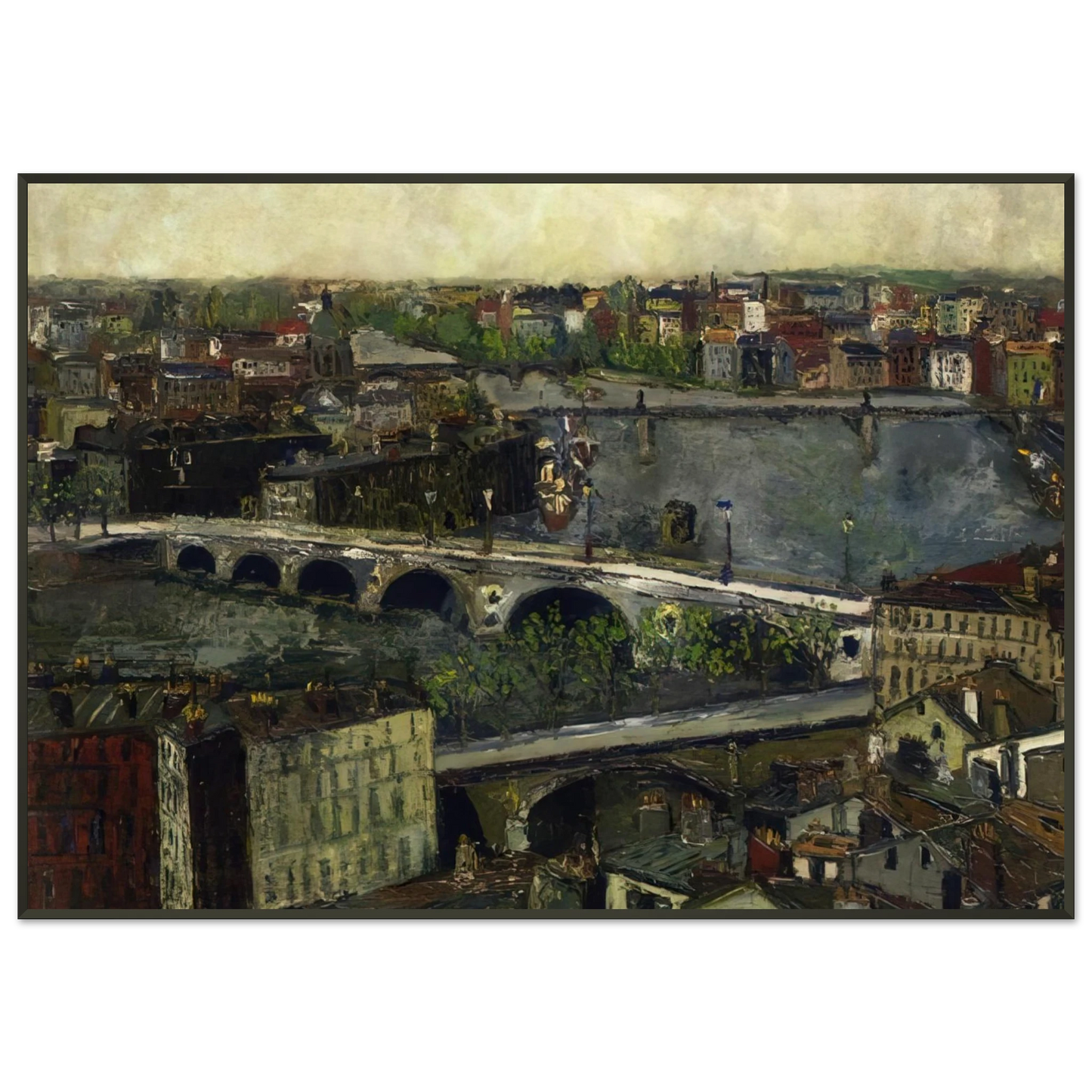 Maurice Utrillo THE BRIDGES OF TOULOUSE Framed Art Print - Aluminum Frame - 21x29.7 cm / 8x12"
