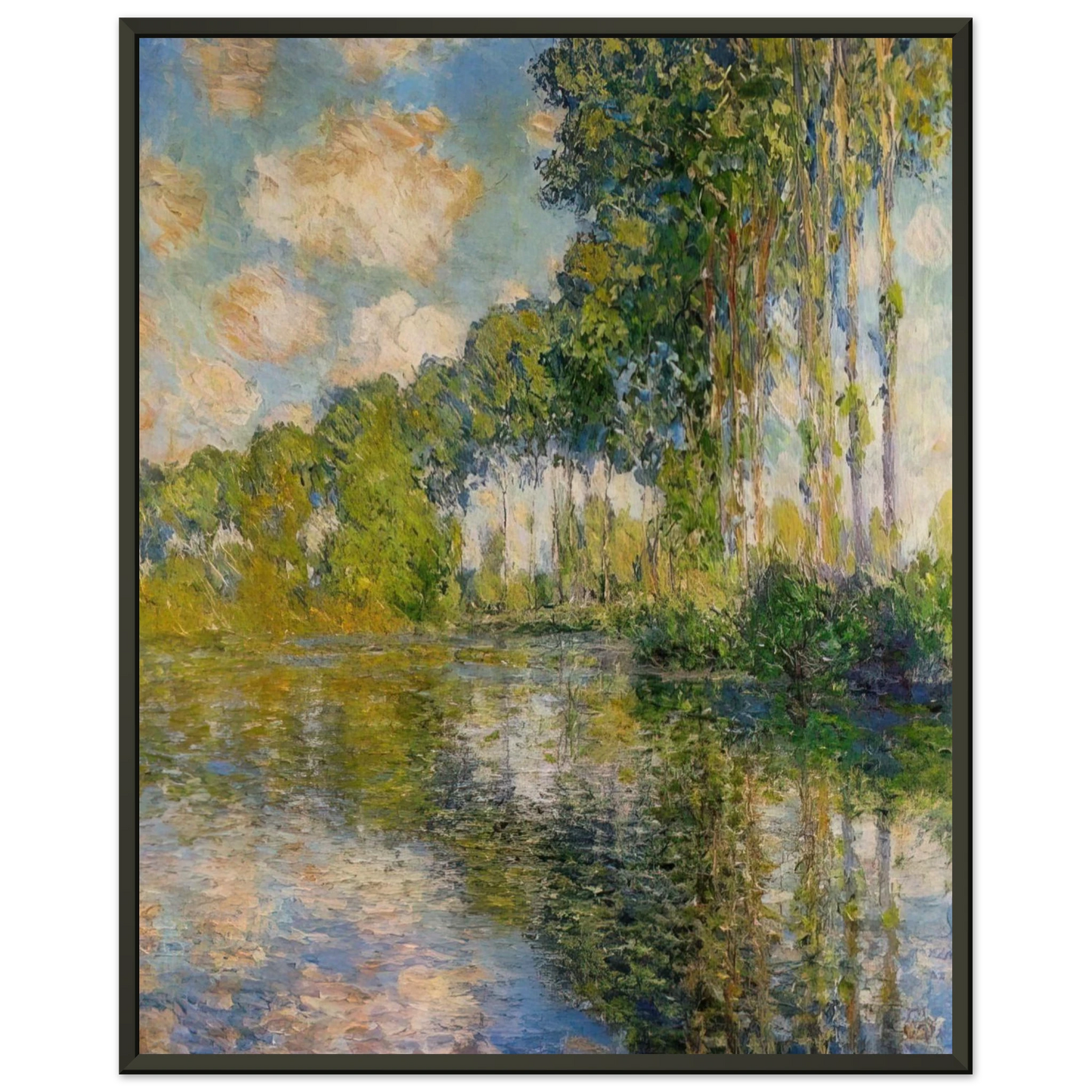 claude monet  Poplars On The Banks Of The River Epte Framed Art Print  - Aluminum Frame - 60x80 cm / 24x32 inches
