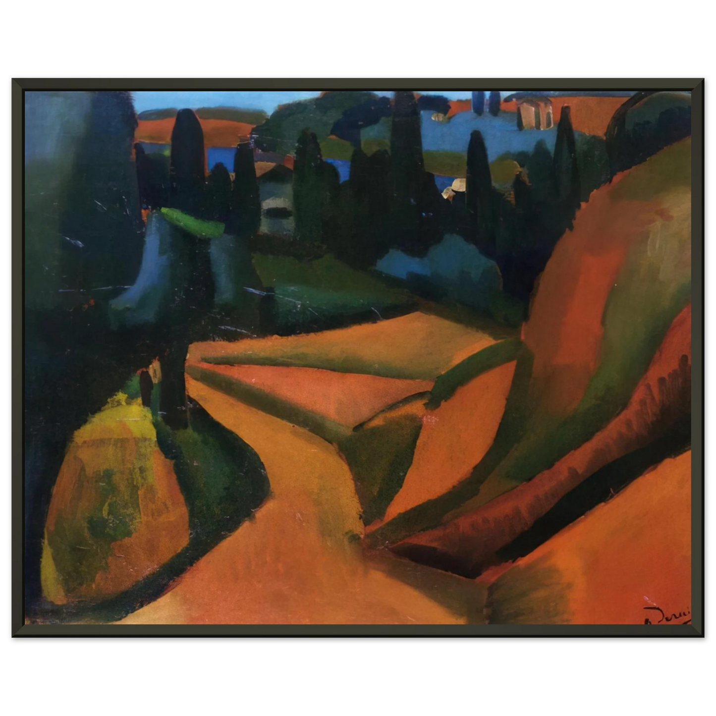 Andre Derain LANDSCAPE NEAR MARTIGUES 1908 Framed Art Print - Aluminum Frame - 60x80 cm / 24x32 inches