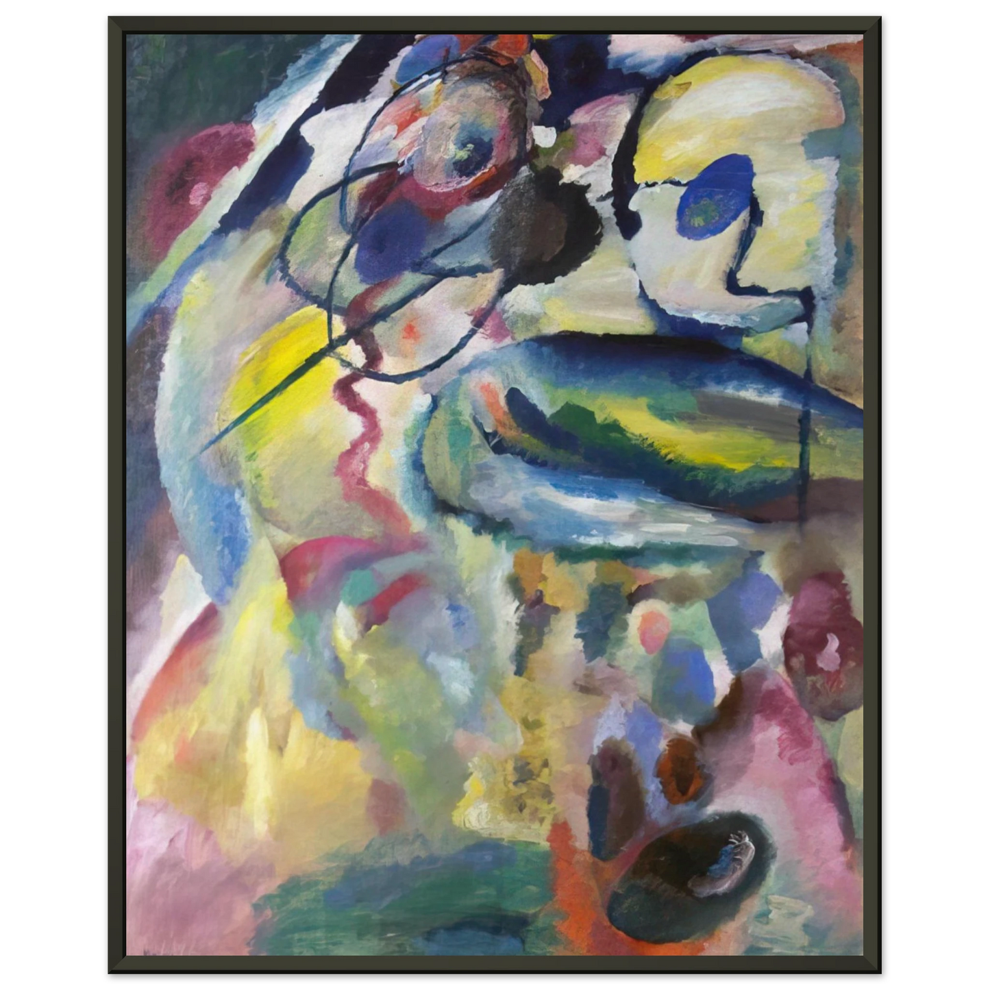 Wassily Kandinsky PICTURE WITH A CIRCLE 1911 Framed Art Print - Aluminum Frame - 40x50 cm / 16x20 inches