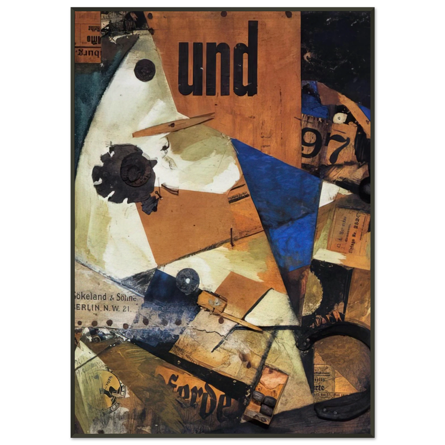Kurt Schwitters THE AND PICTURE 1919 Framed Art Print - Aluminum Frame - 21x29.7 cm / 8x12"
