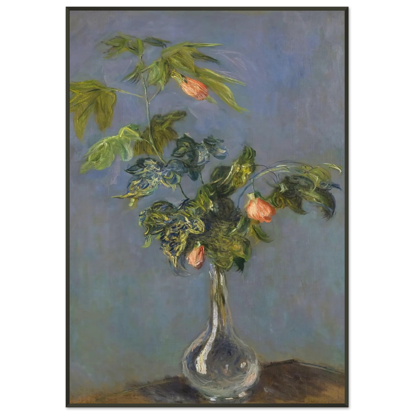claude monet Flowers in a Vase Framed Art Print - Aluminum Frame - 21x29.7 cm / 8x12"
