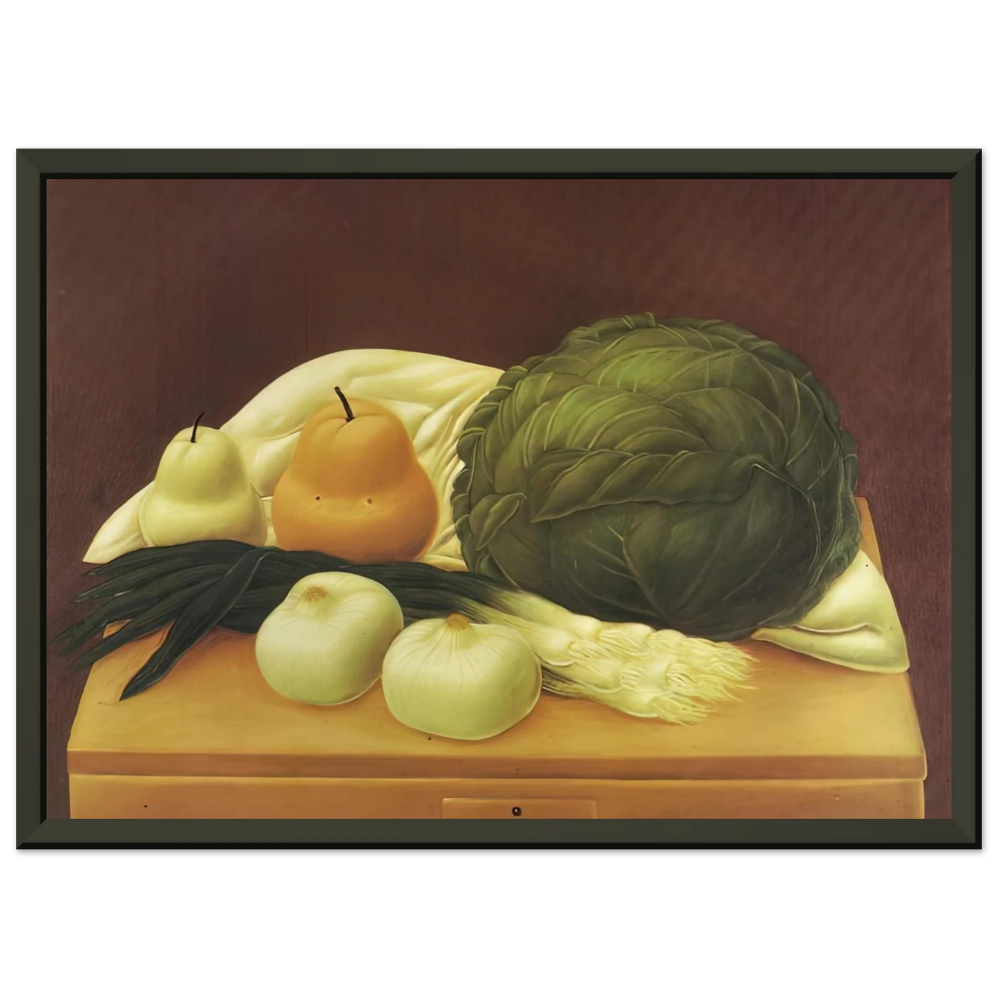Fernando Botero KITCHEN TABLE Framed Art Print - Aluminum Frame - 40x50 cm / 16x20 inches