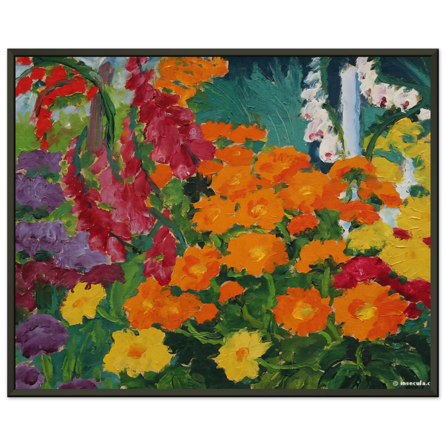 Emil Nolde Flower garden marigolds Framed Art Print - Aluminum Frame - 60x80 cm / 24x32 inches