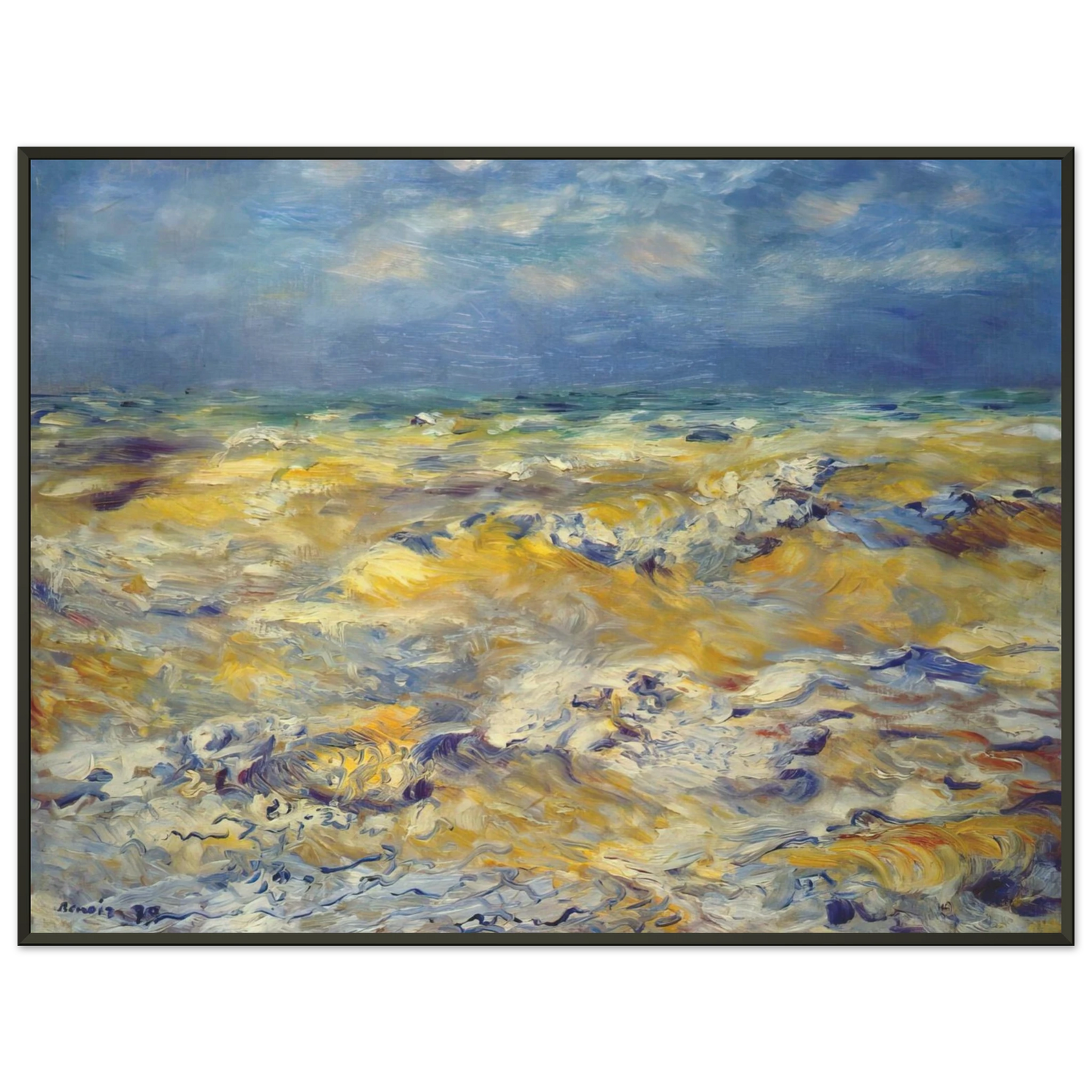 PierreAuguste Renoir Seascape near berneval Framed Art Print - Aluminum Frame - 70x100 cm / 28x40 inches