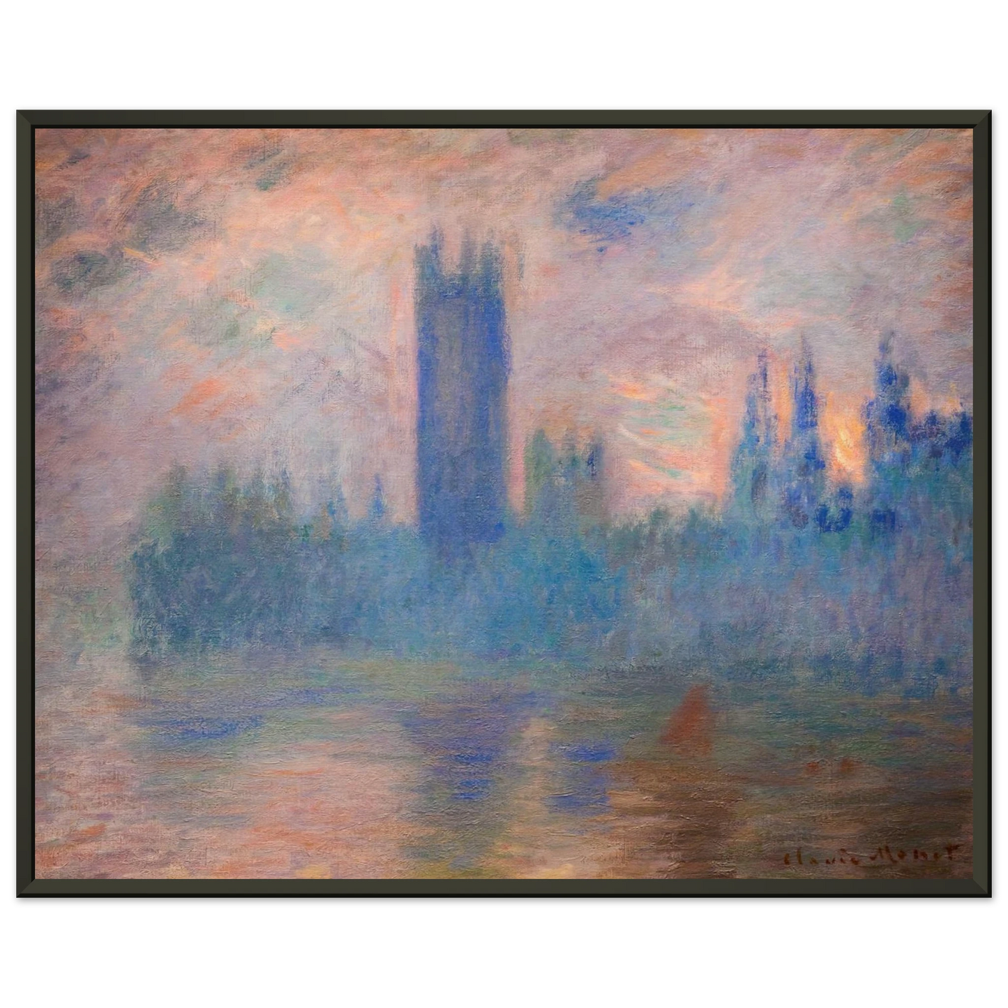 claude monet  Houses of Parliament Westminster Framed Art Print  - Aluminum Frame - 70x100 cm / 28x40 inches