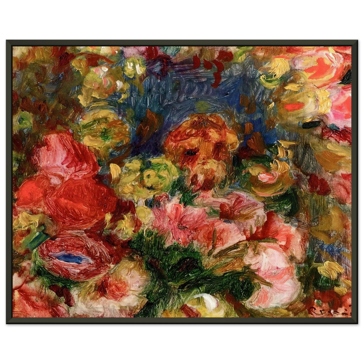 PierreAuguste Renoir Flowers Framed Art Print - Aluminum Frame - 60x80 cm / 24x32 inches