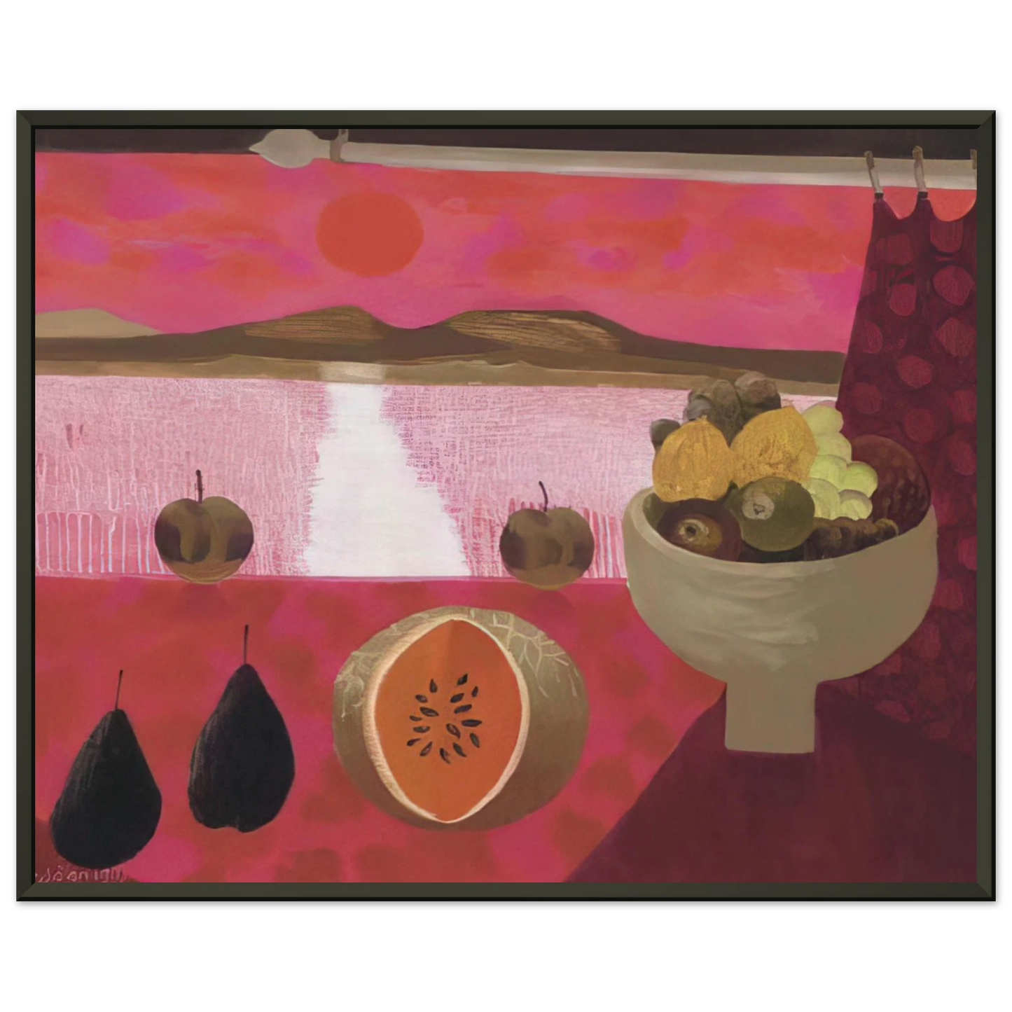 Mary Fedden Still life with fruit 1997 Framed Art Print - Aluminum Frame - 70x100 cm / 28x40 inches