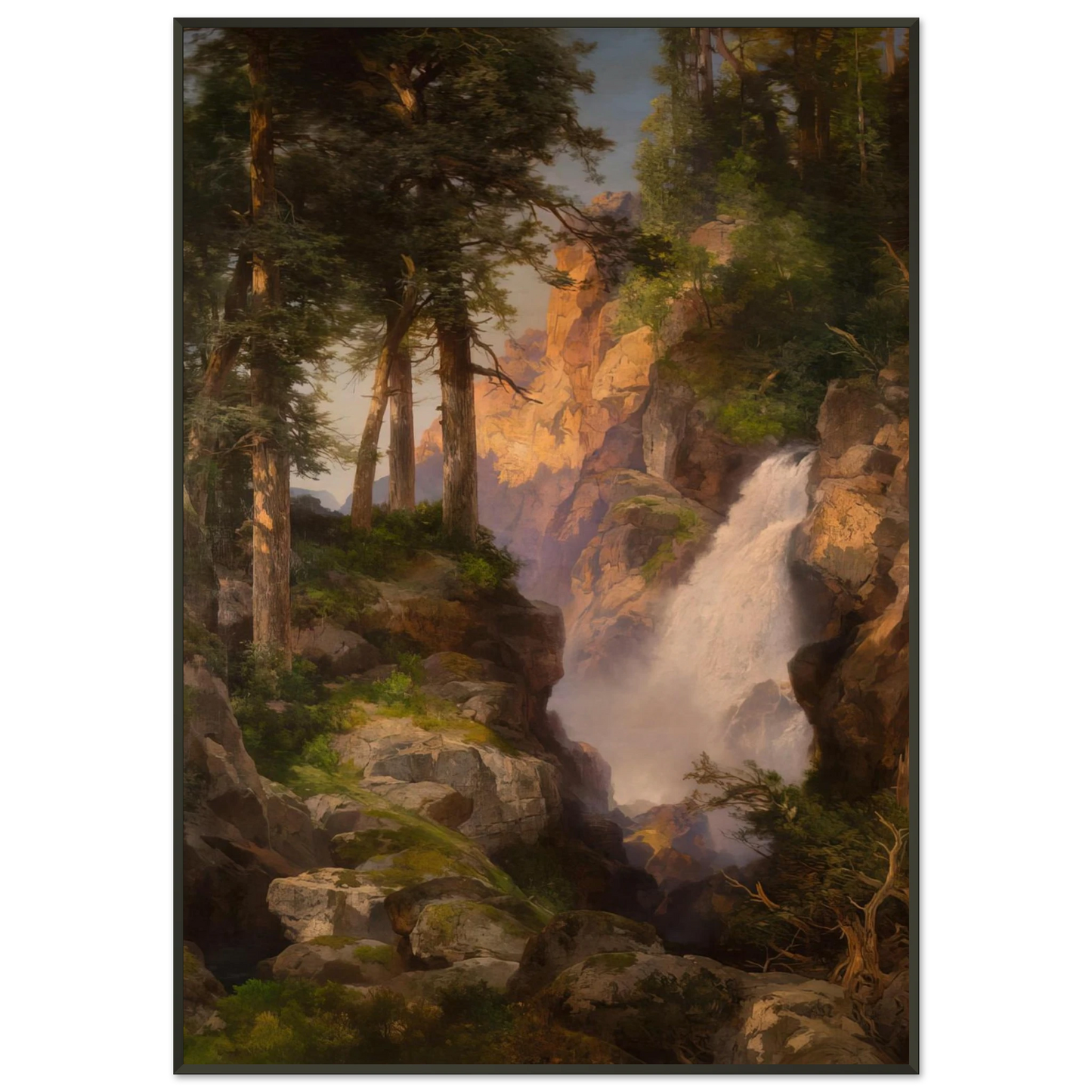 Thomas Moran Falls at Toltec Gorge Framed Art Print - Aluminum Frame - 21x29.7 cm / 8x12"