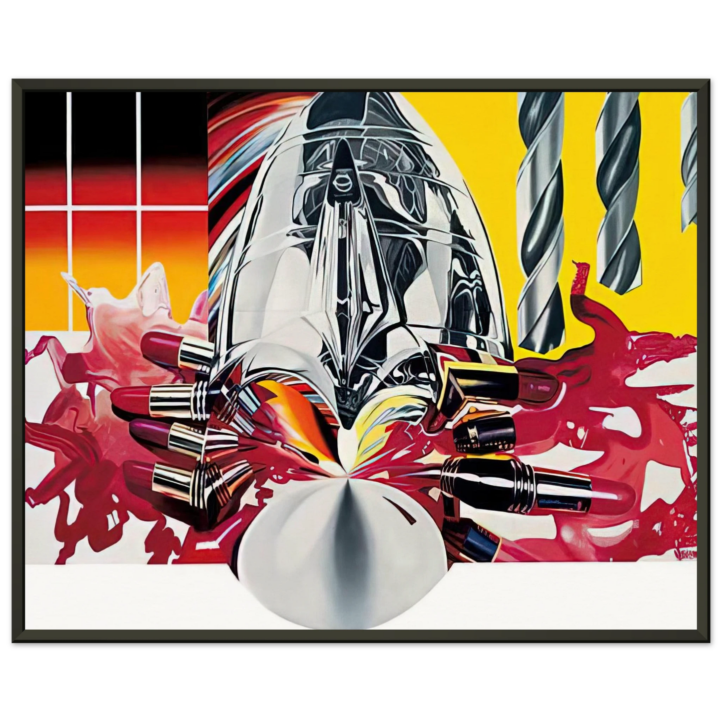 James Rosenquist The Swimmer in the Economist painting 3 Framed Art Print - Aluminum Frame - 40x50 cm / 16x20 inches