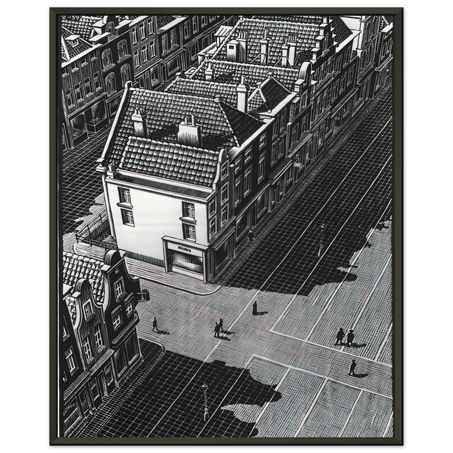MC Escher  DELFT Framed Art Print  - Aluminum Frame - 70x100 cm / 28x40 inches