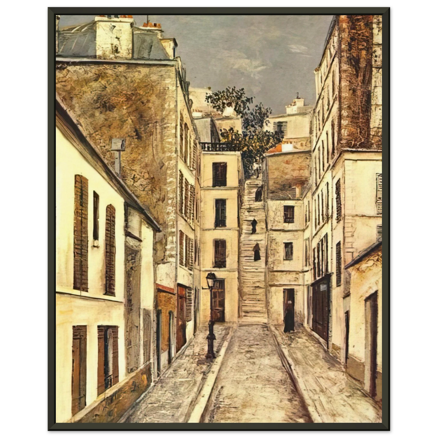 Maurice Utrillo THE PASSAGE THE DEAD END Framed Art Print - Aluminum Frame - 40x50 cm / 16x20 inches