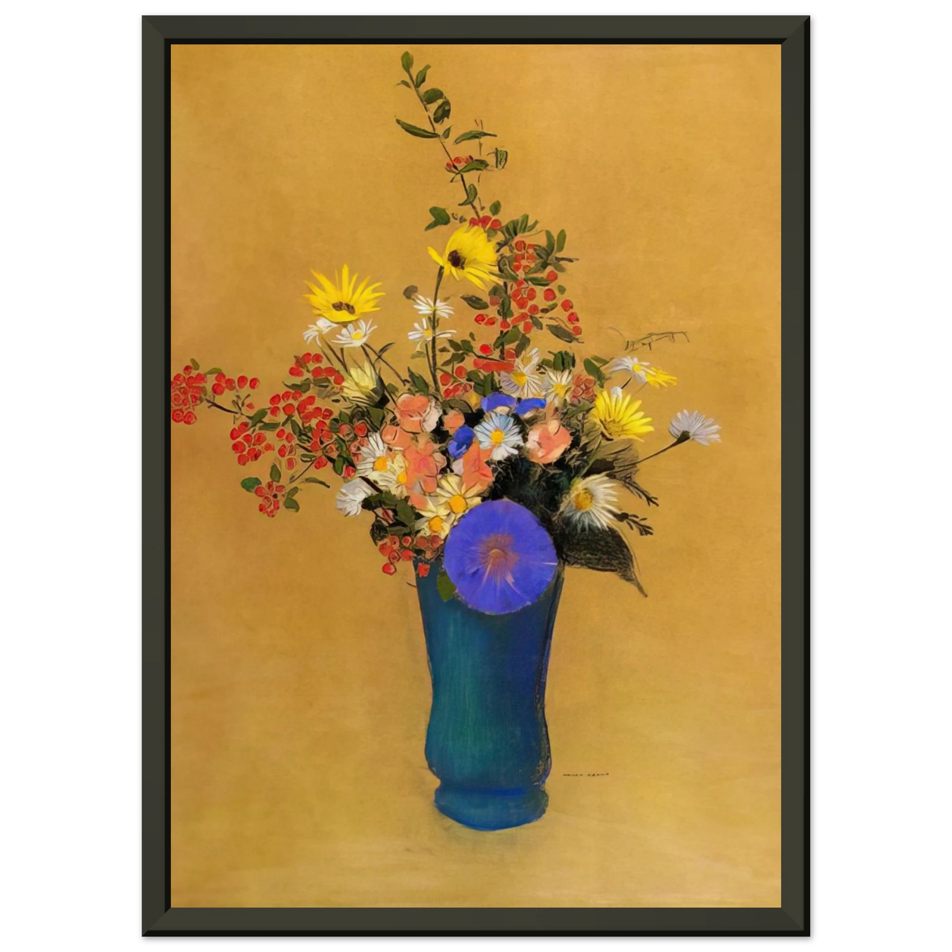 Odilon Redon  BOUQUET OF WILD FLOWERS Framed Art Print  - Aluminum Frame - 60x80 cm / 24x32 inches