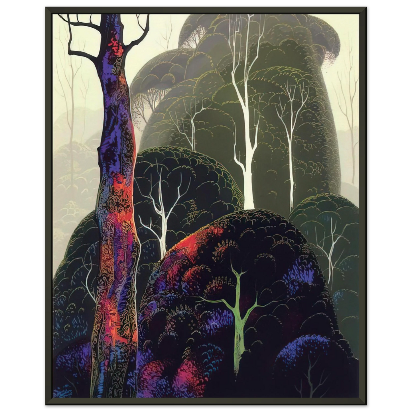 Eyvind Earle  Early Autumn Framed Art Print  - Aluminum Frame - 60x80 cm / 24x32 inches