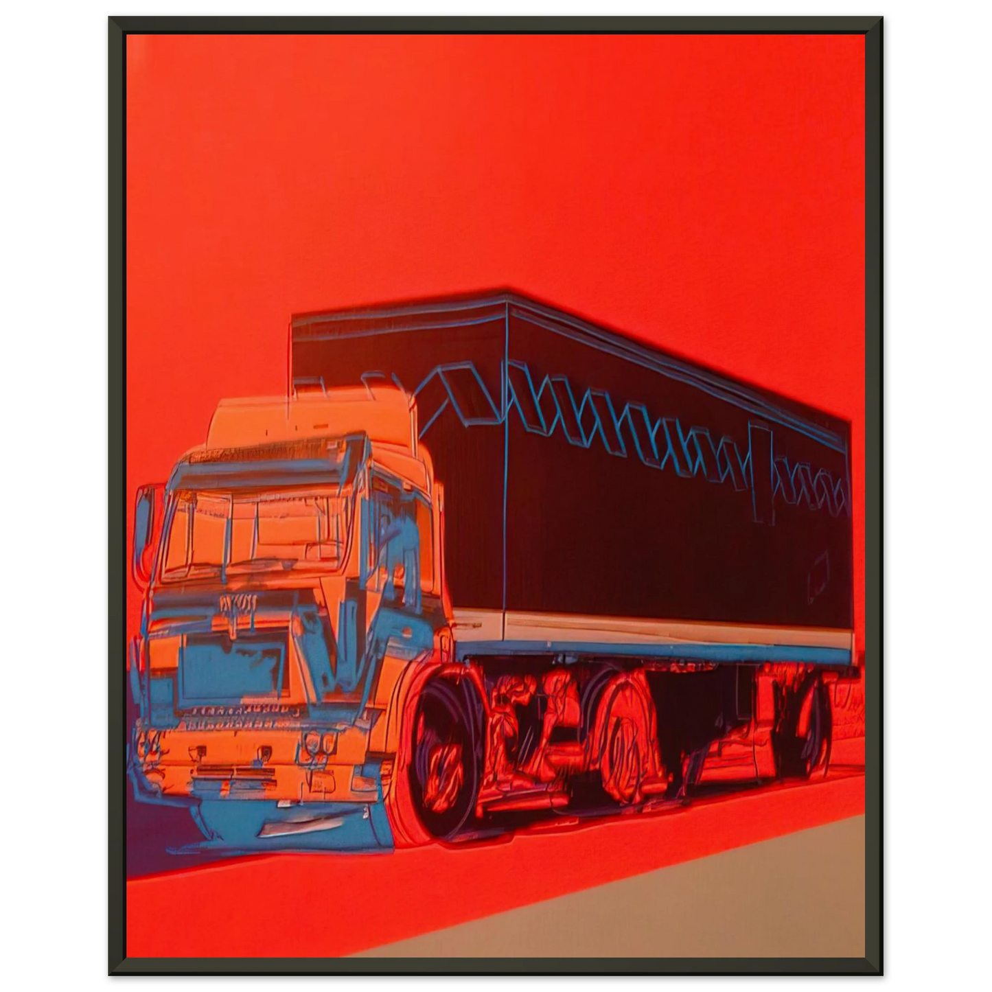 Andy Warhol Truck Announcement Framed Art Print - Aluminum Frame - 40x50 cm / 16x20 inches