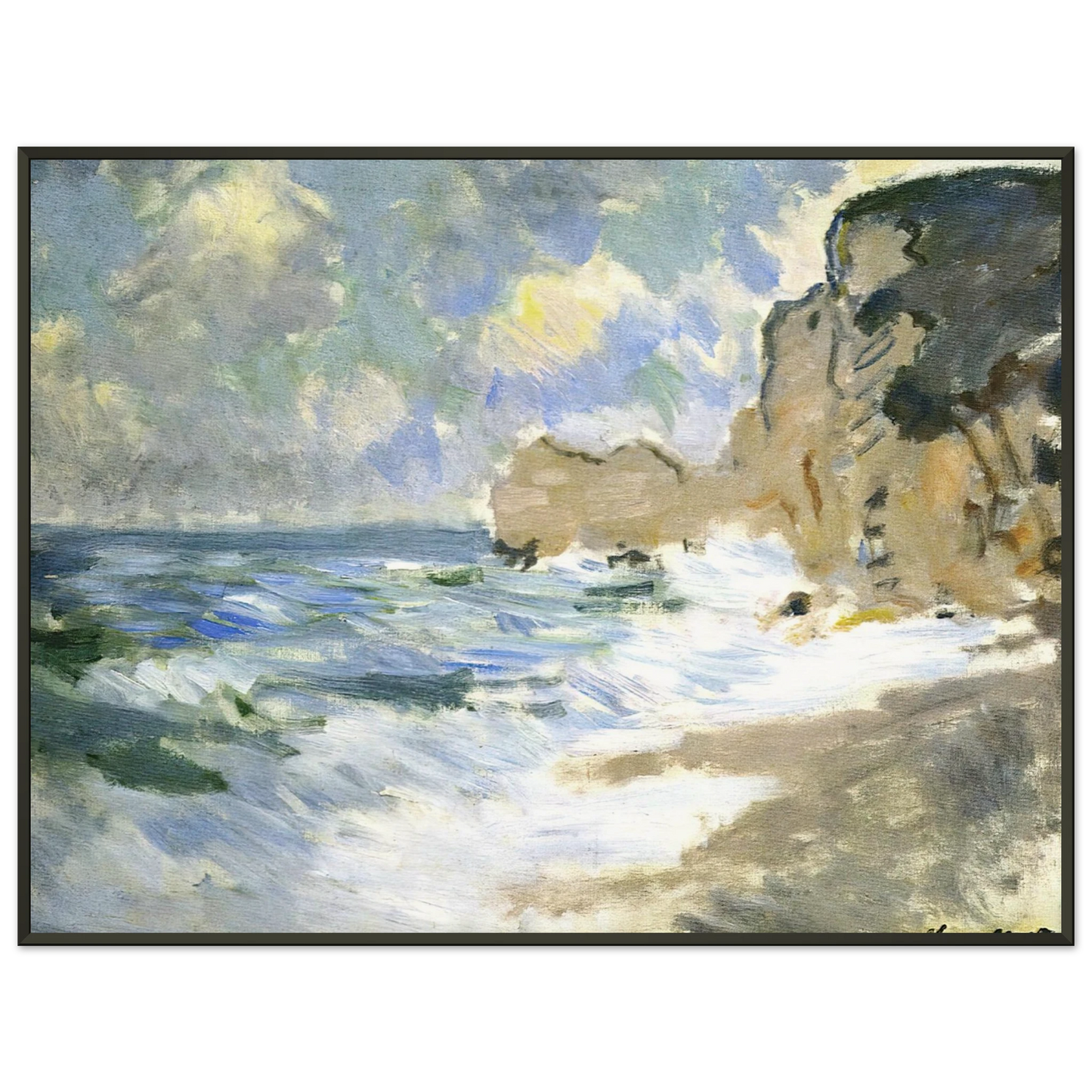 claude monet  Receding Waves Framed Art Print  - Aluminum Frame - 60x80 cm / 24x32 inches