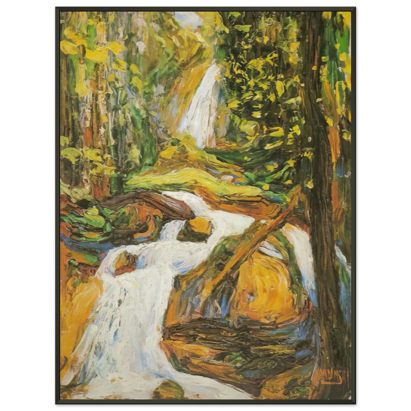 Wassily Kandinsky  KOCHEL WATERFALL I Framed Art Print  - Aluminum Frame - 60x80 cm / 24x32 inches