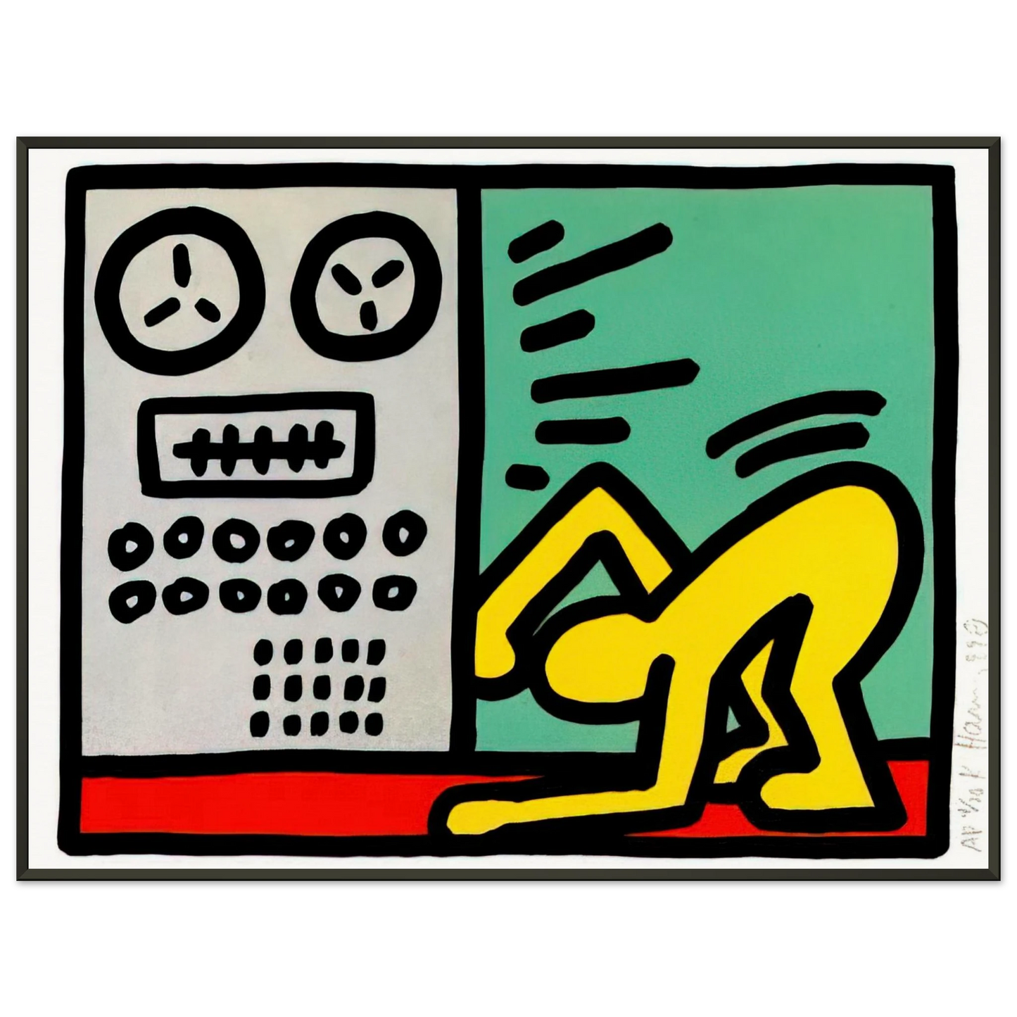 Keith Haring POP SHOP III 1989 Framed Art Print - Aluminum Frame - 40x50 cm / 16x20 inches