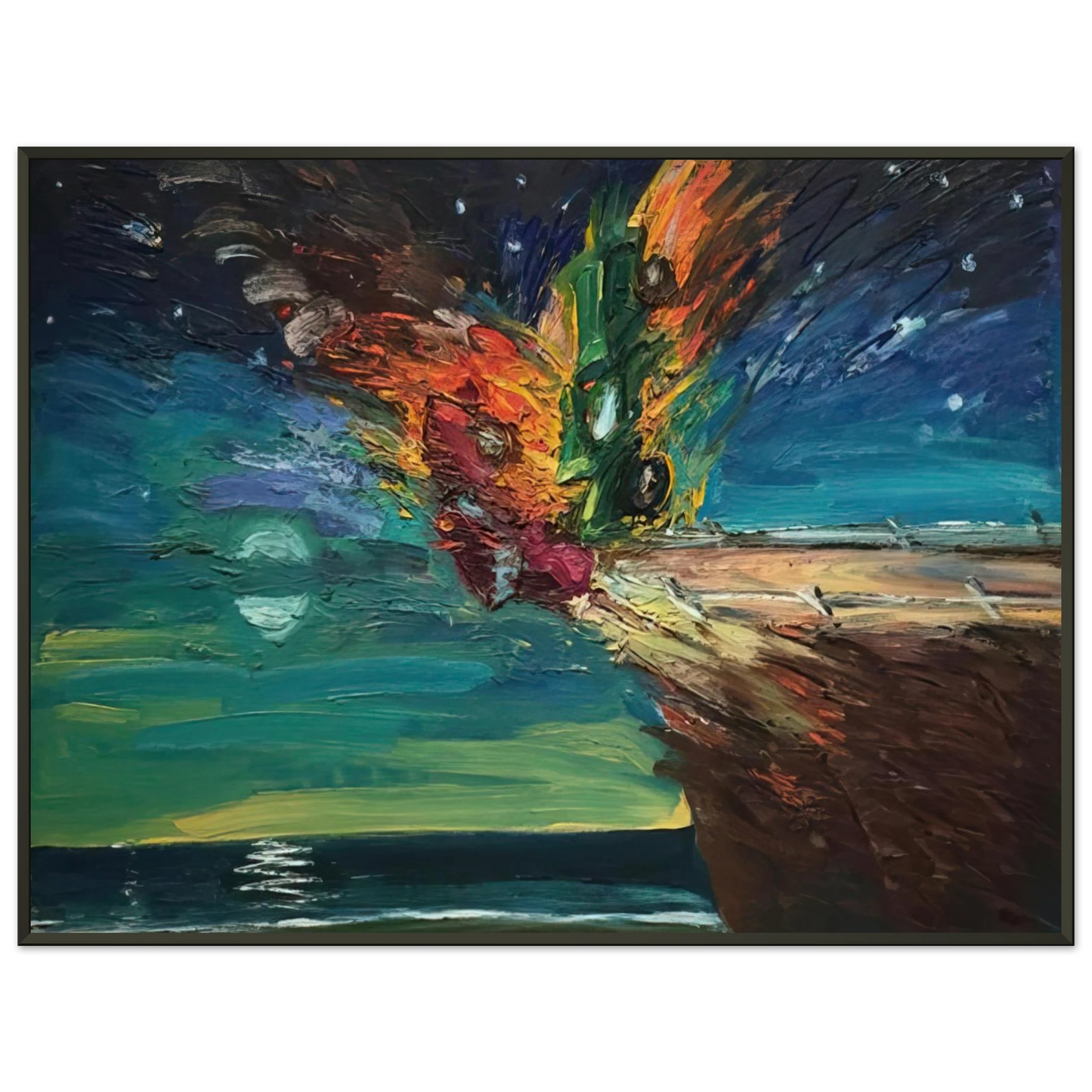 Carlos Almaraz Over the Edge 1984 Framed Art Print - Aluminum Frame - 40x50 cm / 16x20 inches