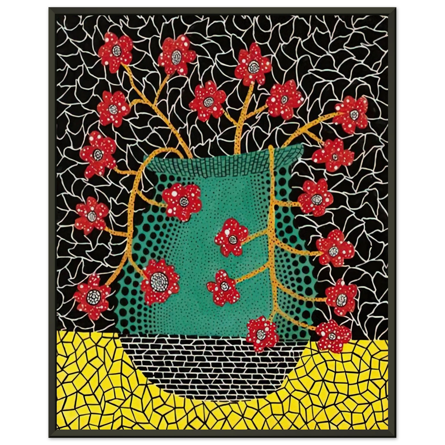 Yayoi Kusama FLOWERS 1983 Framed Art Print - Aluminum Frame - 40x50 cm / 16x20 inches