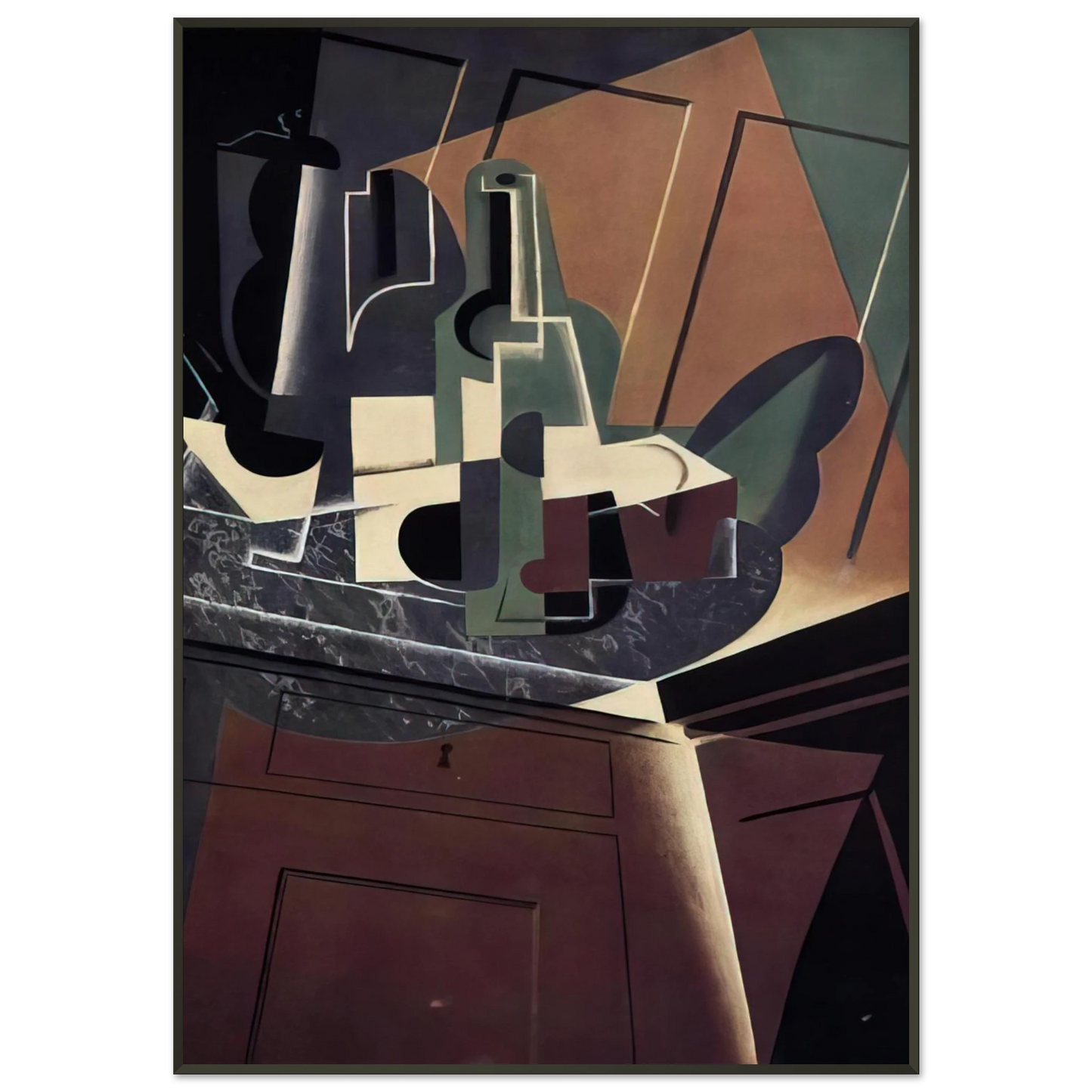 Juan Gris THE SIDEBOARD 1917 Framed Art Print - Aluminum Frame - 21x29.7 cm / 8x12"