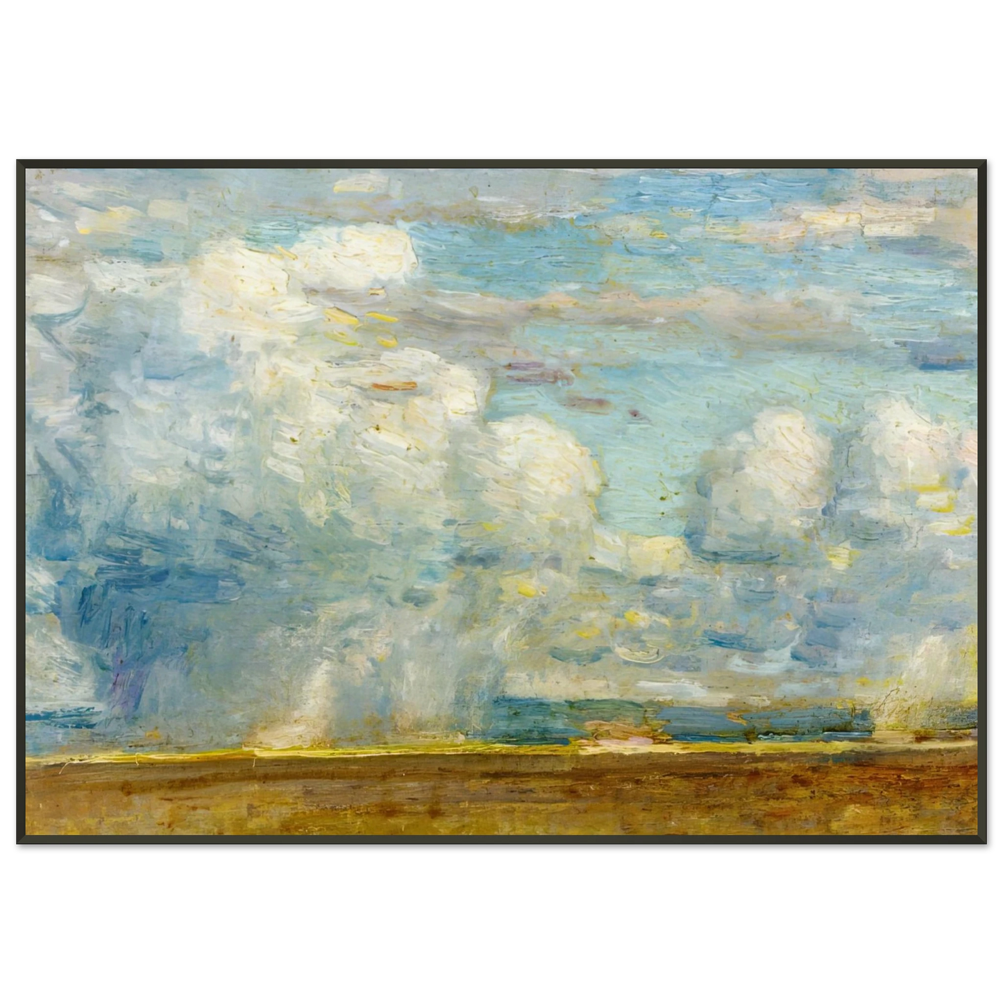 Childe Hassam Clouds also known as Rain Clouds over Oregon Desert Framed Art Print - Aluminum Frame - 21x29.7 cm / 8x12"