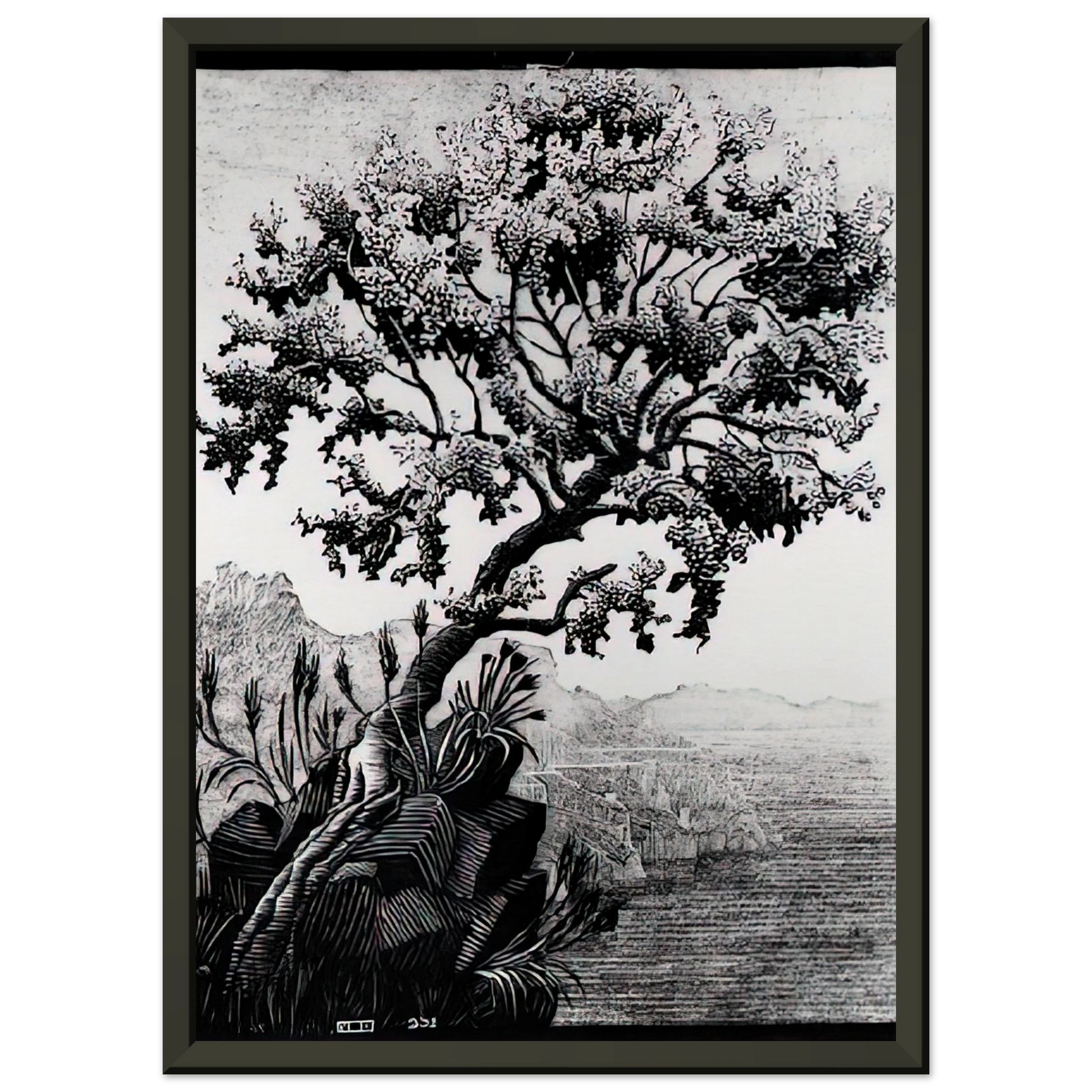 MC Escher  ESCHER 14 Framed Art Print  - Aluminum Frame - 70x100 cm / 28x40 inches