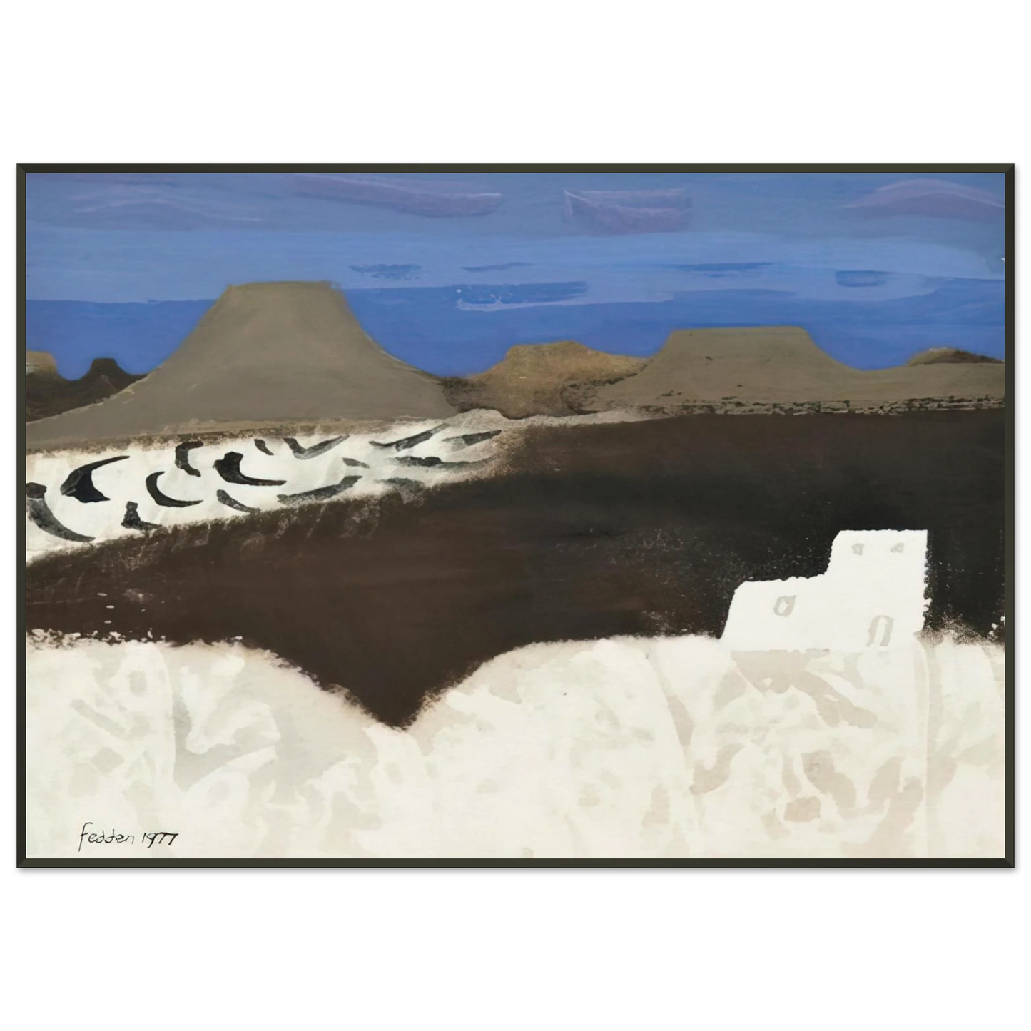 Mary Fedden Lanzarote 1977 Framed Art Print - Aluminum Frame - 21x29.7 cm / 8x12"
