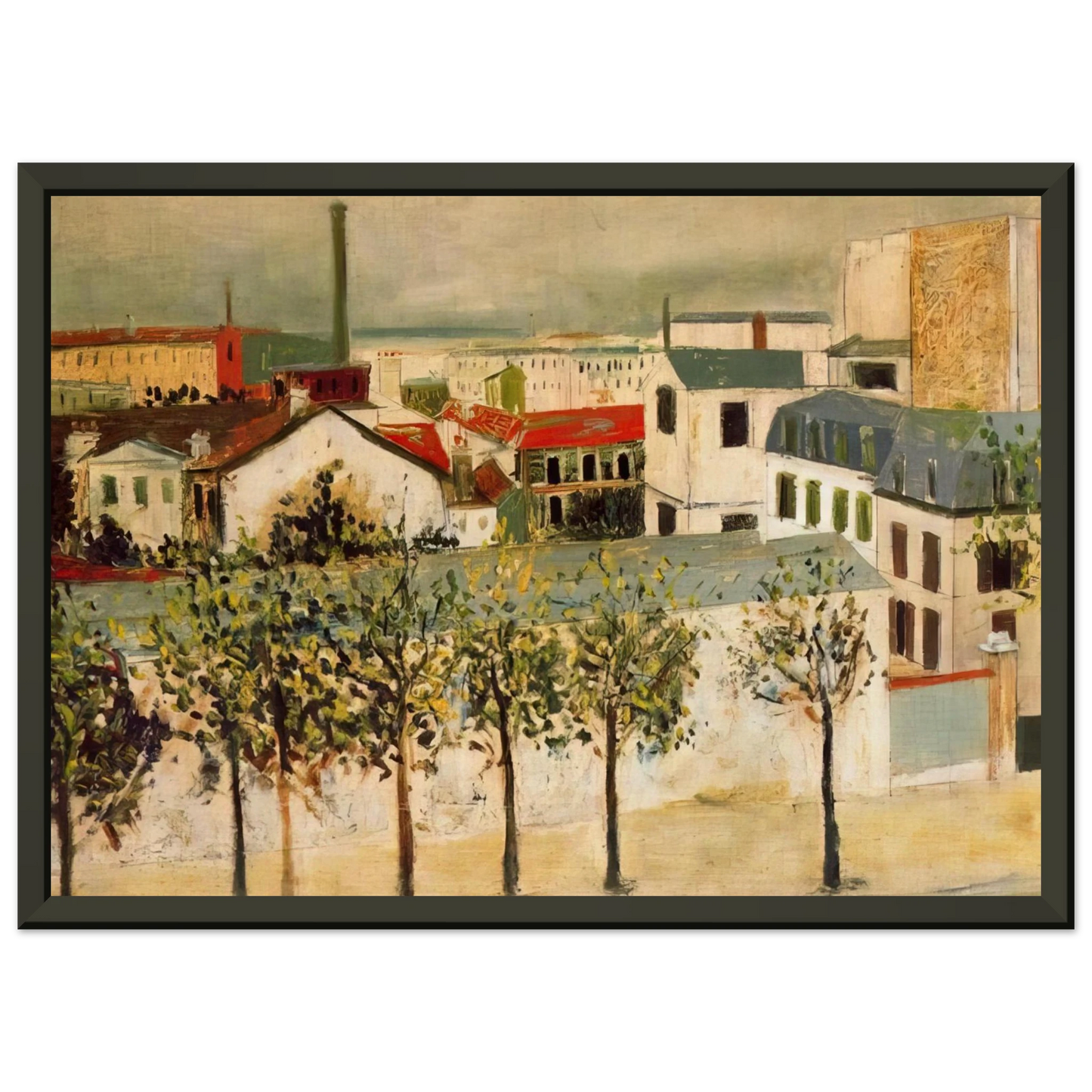 Maurice Utrillo PARIS SUBURBS Framed Art Print - Aluminum Frame - 60x80 cm / 24x32 inches