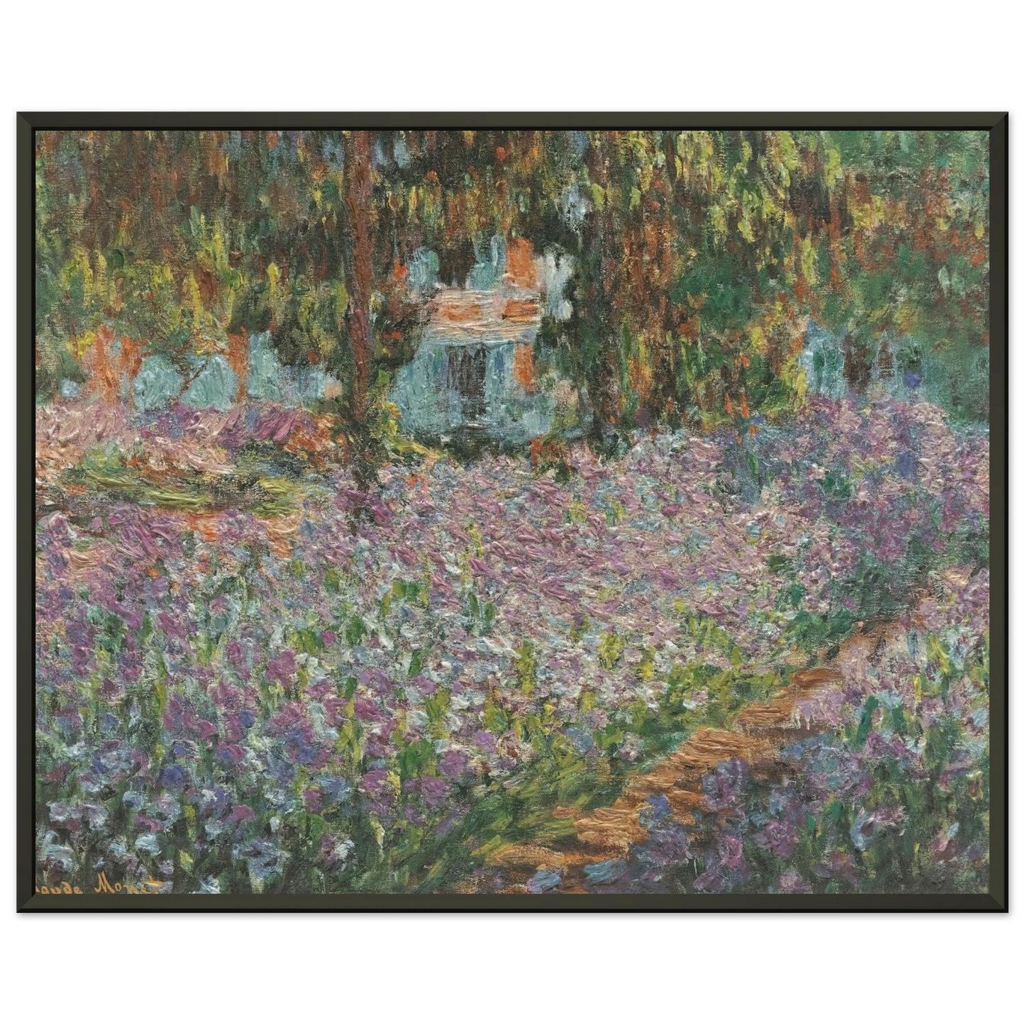 claude monet  The Artists Garden at Giverny Framed Art Print  - Aluminum Frame - 70x100 cm / 28x40 inches