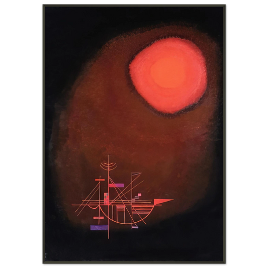 Wassily Kandinsky  RED SUN AND SHIP Framed Art Print  - Aluminum Frame - 21x29.7 cm / 8x12"