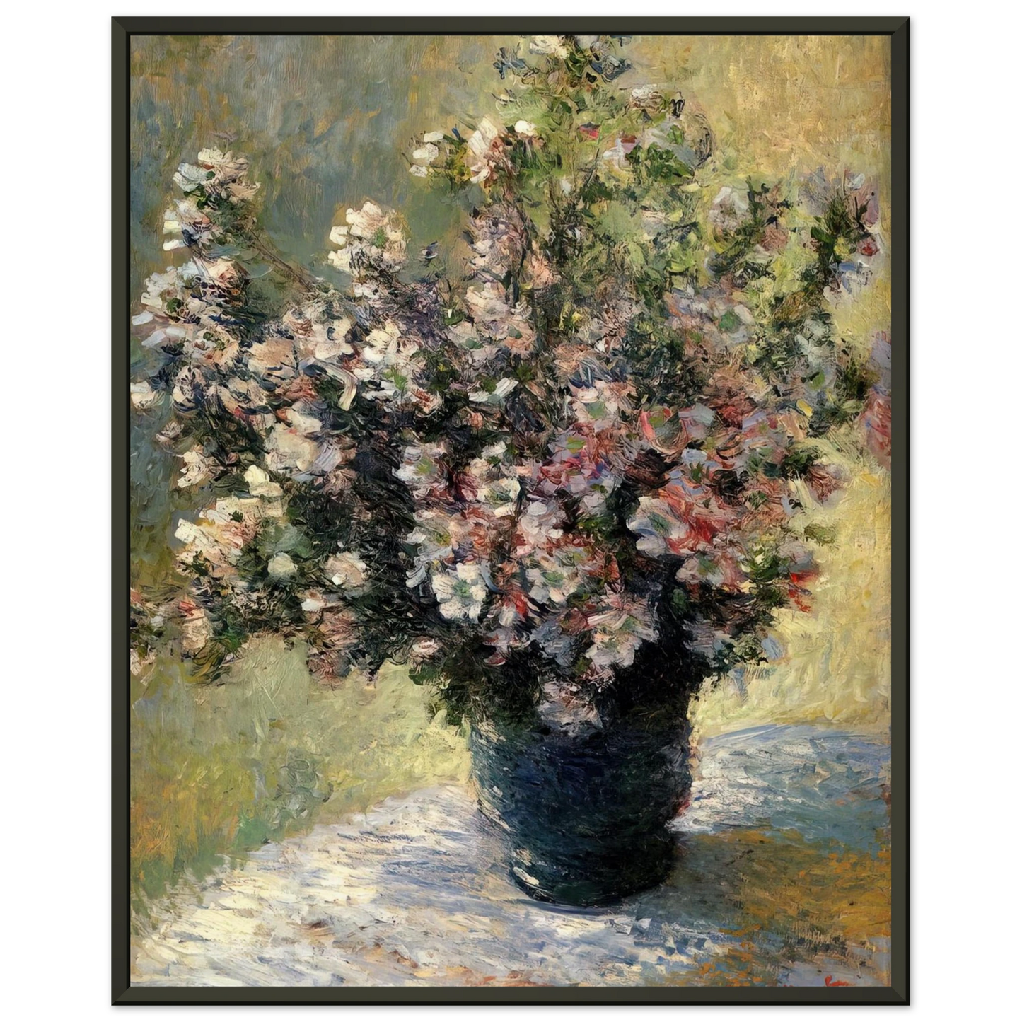 claude monet Vase of Flowers Framed Art Print - Aluminum Frame - 60x80 cm / 24x32 inches