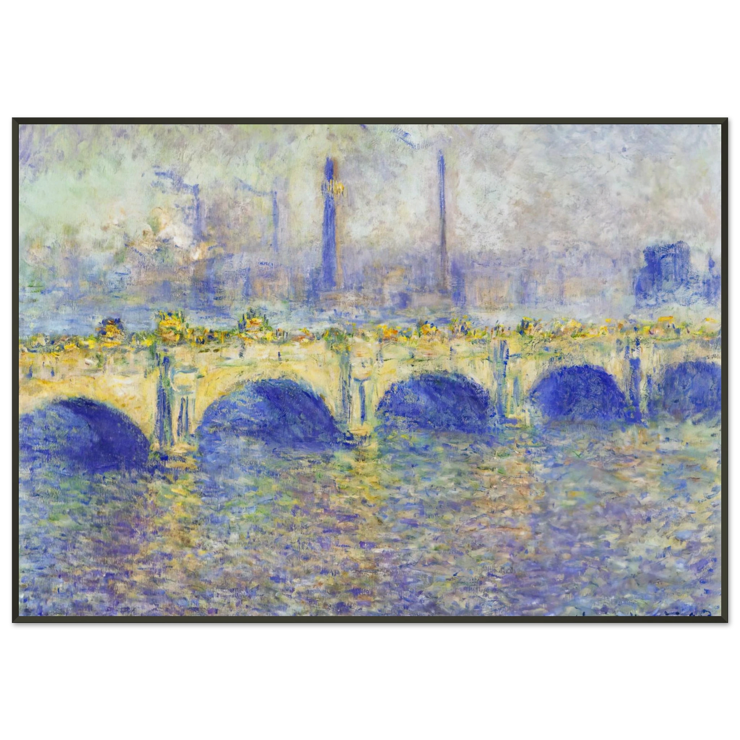 claude monet Waterloo Bridge Effect of the Sun Framed Art Print - Aluminum Frame - 21x29.7 cm / 8x12"