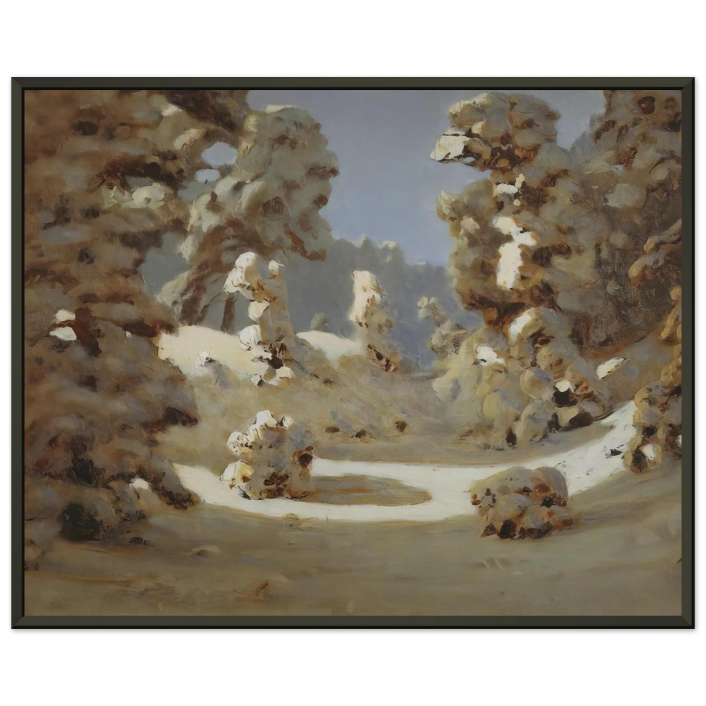 Arkhyp Kuindzhi Winter Sunlight on The Hoar Frost Framed Art Print - Aluminum Frame - 40x50 cm / 16x20 inches