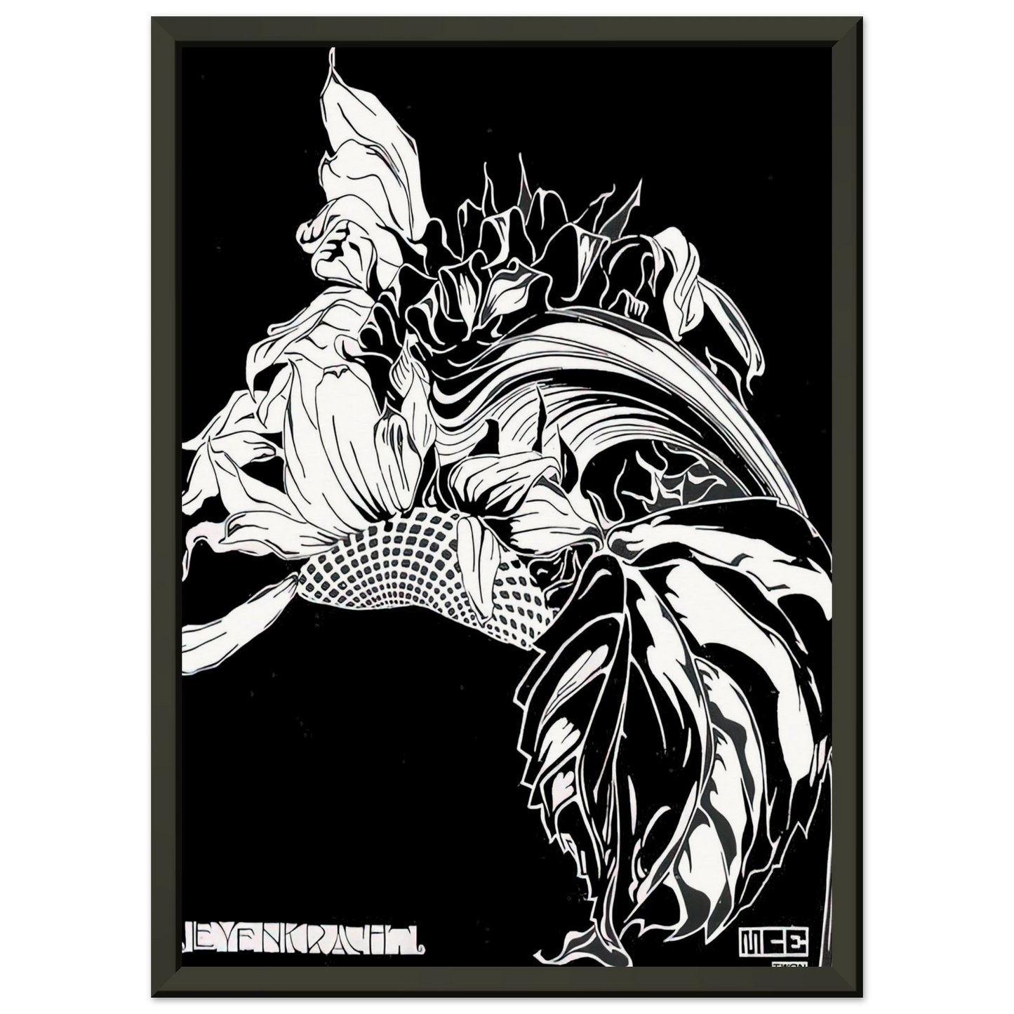 MC Escher  LIFE FORCE Framed Art Print  - Aluminum Frame - 60x80 cm / 24x32 inches