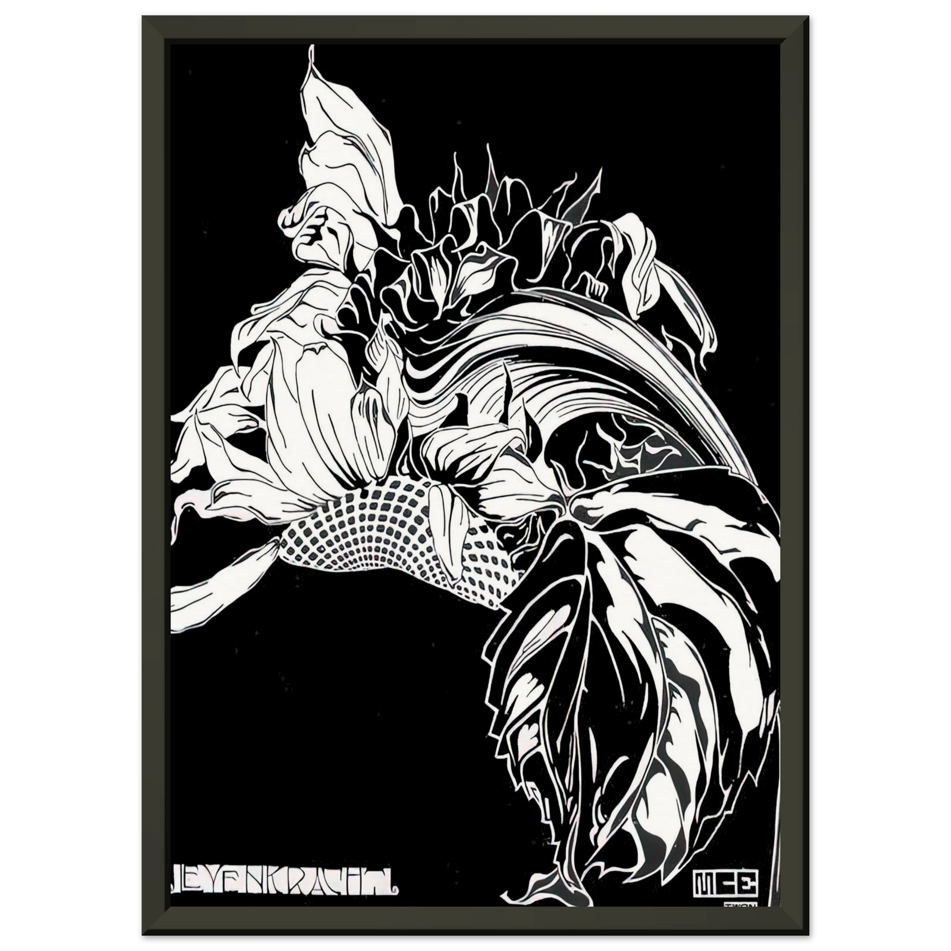 MC Escher  LIFE FORCE Framed Art Print  - Aluminum Frame - 60x80 cm / 24x32 inches