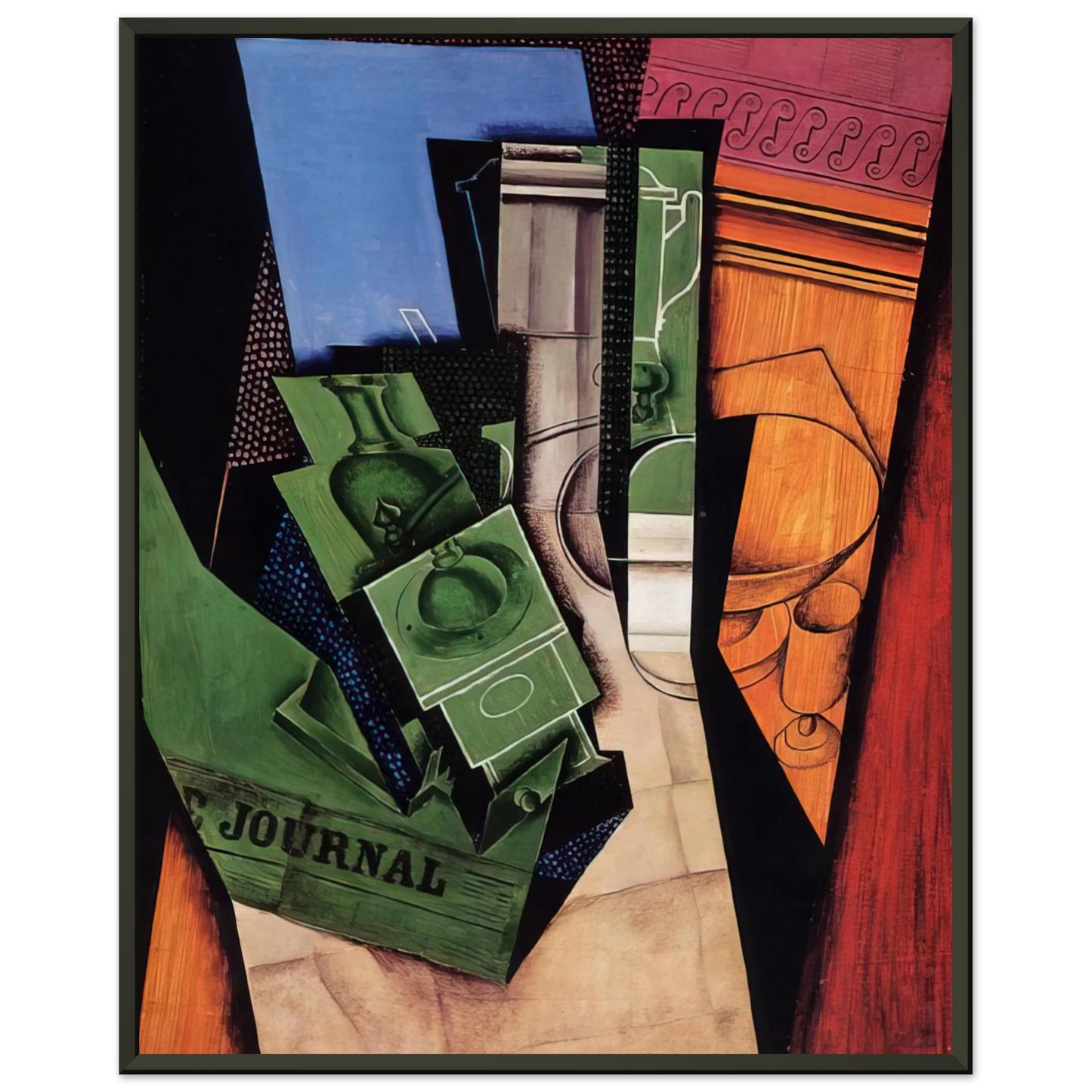 Juan Gris BREAKFAST 1915 Framed Art Print - Aluminum Frame - 70x100 cm / 28x40 inches