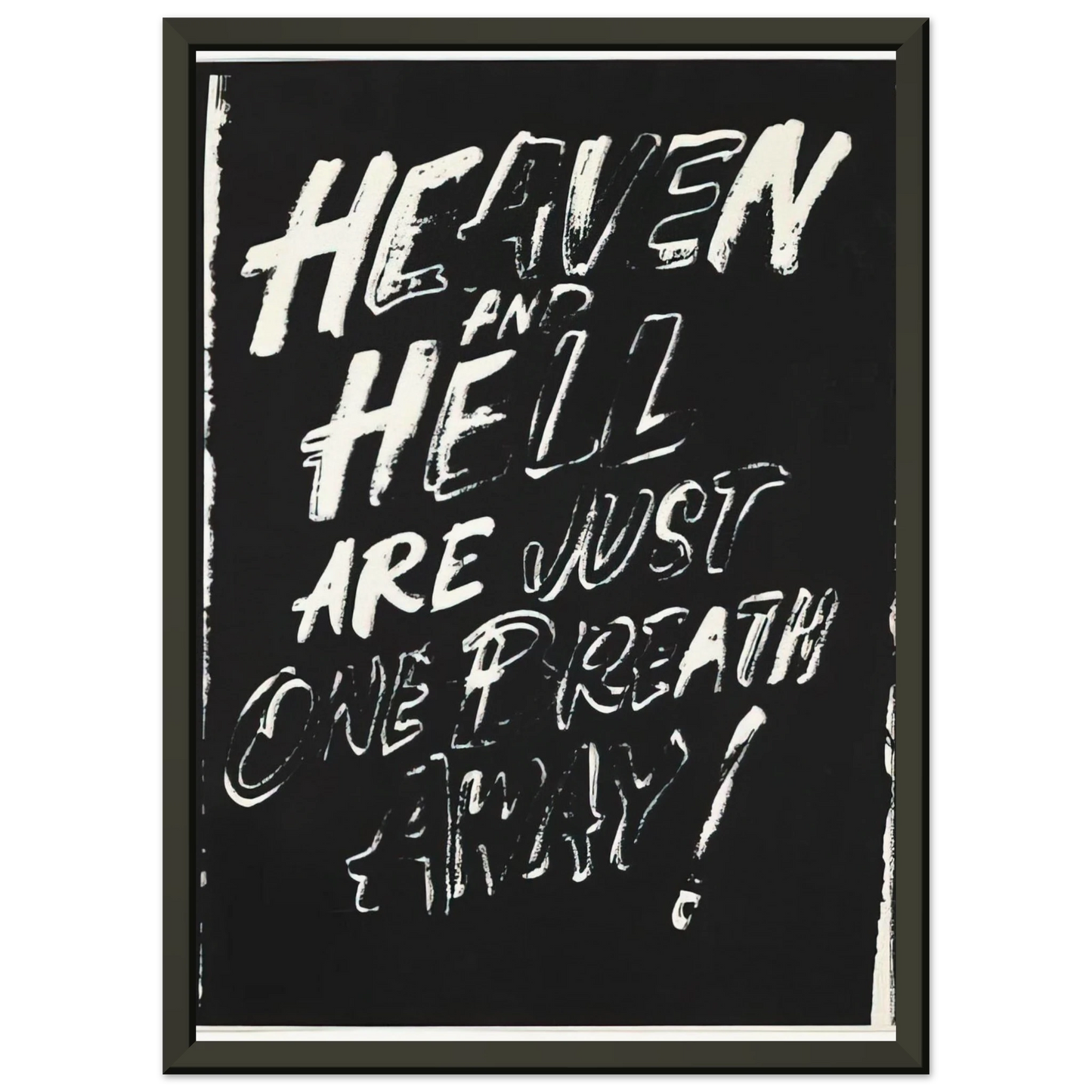 Andy Warhol Heaven and Hell Are Just One Breath Away Framed Art Print - Aluminum Frame - 70x100 cm / 28x40 inches