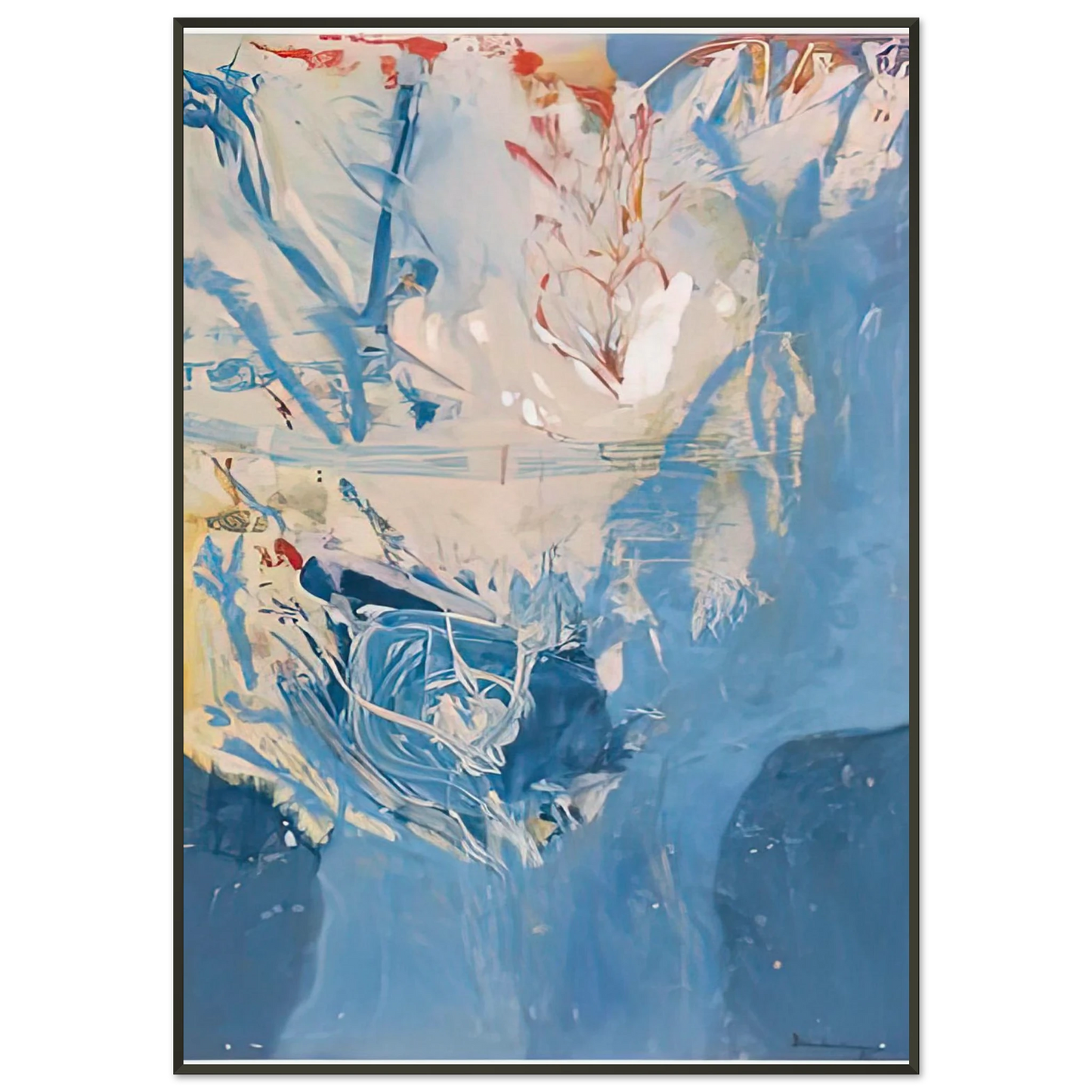 Helen Frankenthaler  Blue Territory 1955 Framed Art Print  - Aluminum Frame - 21x29.7 cm / 8x12"