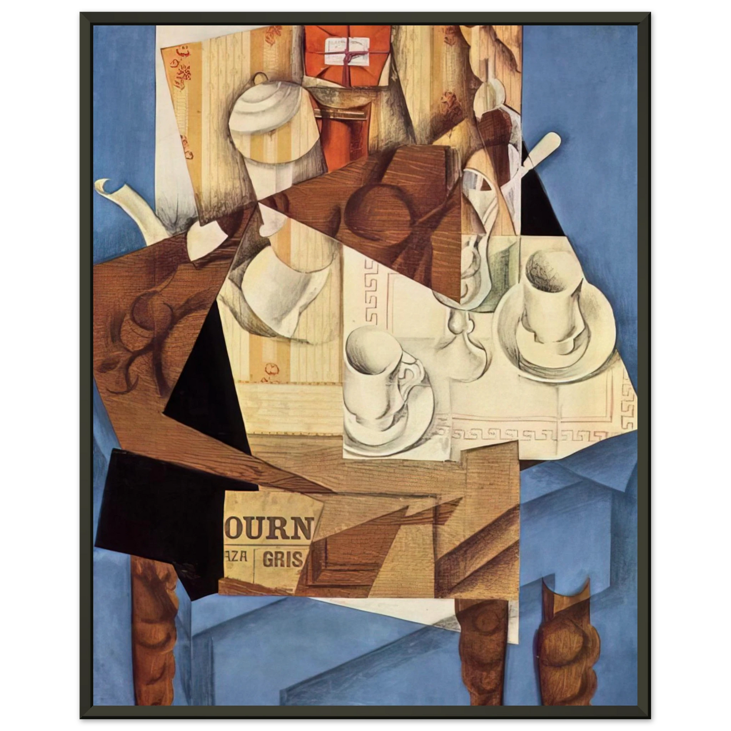 Juan Gris  BREAKFAST 1914 Framed Art Print  - Aluminum Frame - 40x50 cm / 16x20 inches