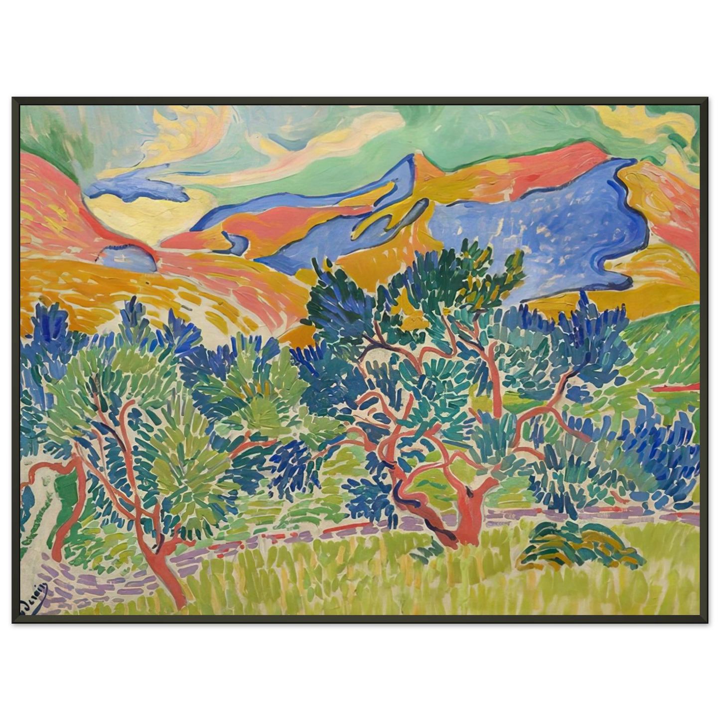 Andre Derain MOUNTAINS AT COLLIOURE 1905 Framed Art Print - Aluminum Frame - 70x100 cm / 28x40 inches