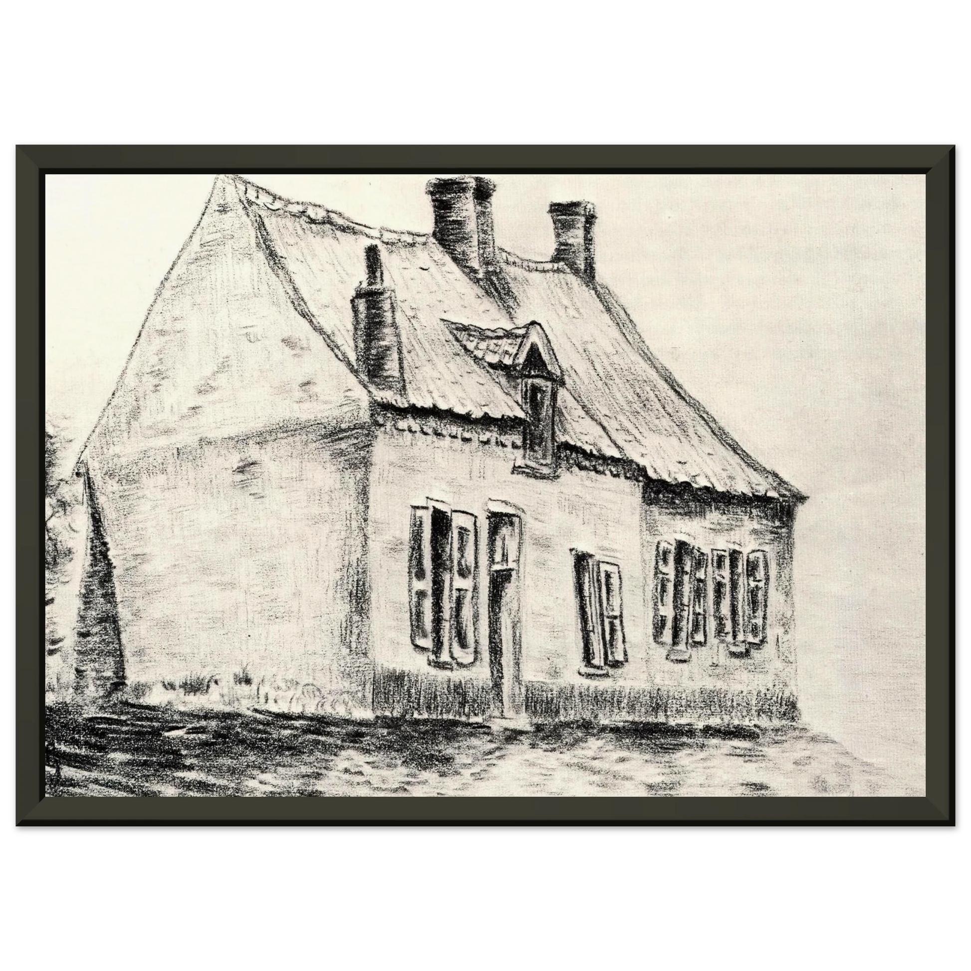 Vincent van Gogh  A house Magros Framed Art Print  - Aluminum Frame - 70x100 cm / 28x40 inches