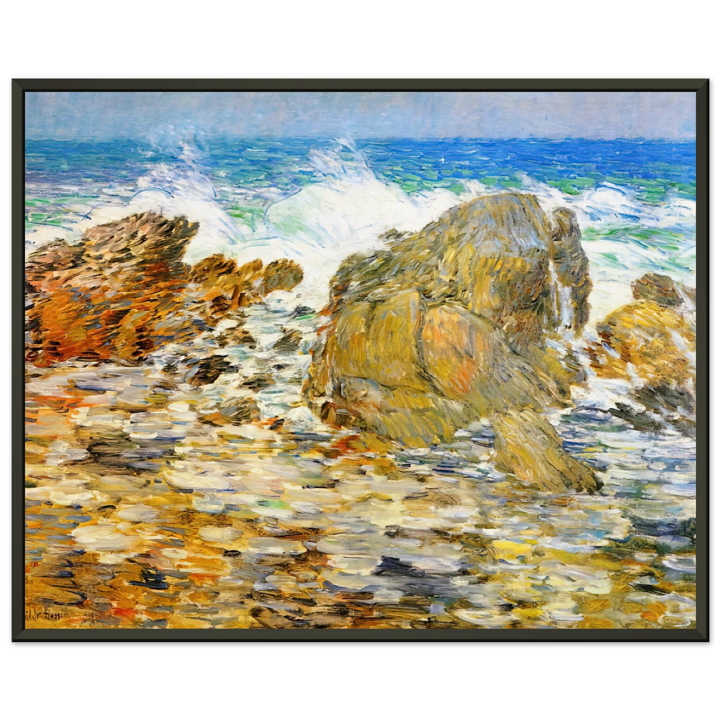 Childe Hassam Surf Appledore Framed Art Print - Aluminum Frame - 40x50 cm / 16x20 inches