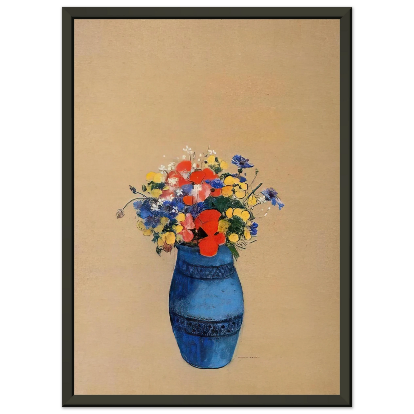 Odilon Redon VASE OF FLOWERS 6 Framed Art Print - Aluminum Frame - 60x80 cm / 24x32 inches