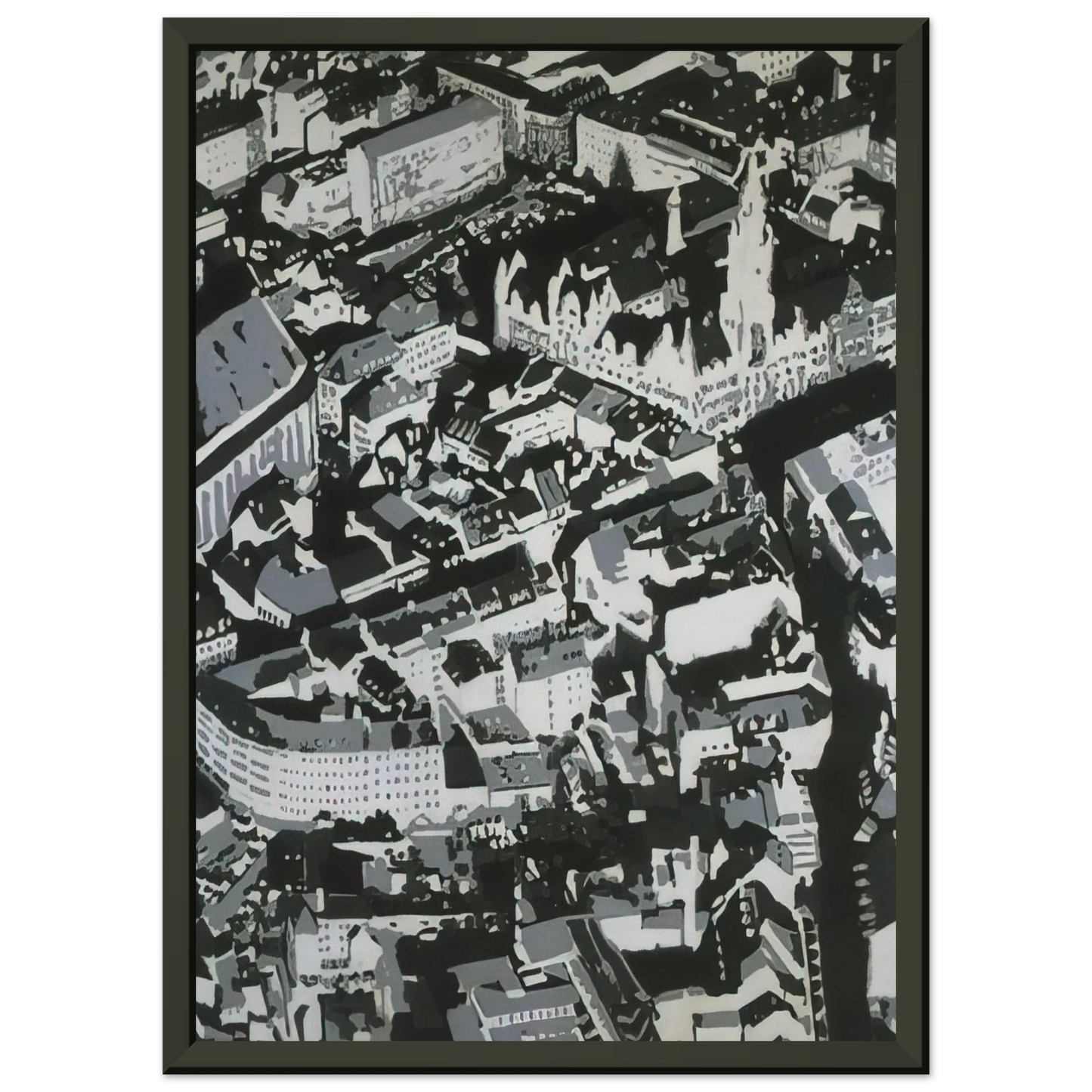 Gerhard Richter TOWNSCAPE MU 1968 Framed Art Print - Aluminum Frame - 40x50 cm / 16x20 inches