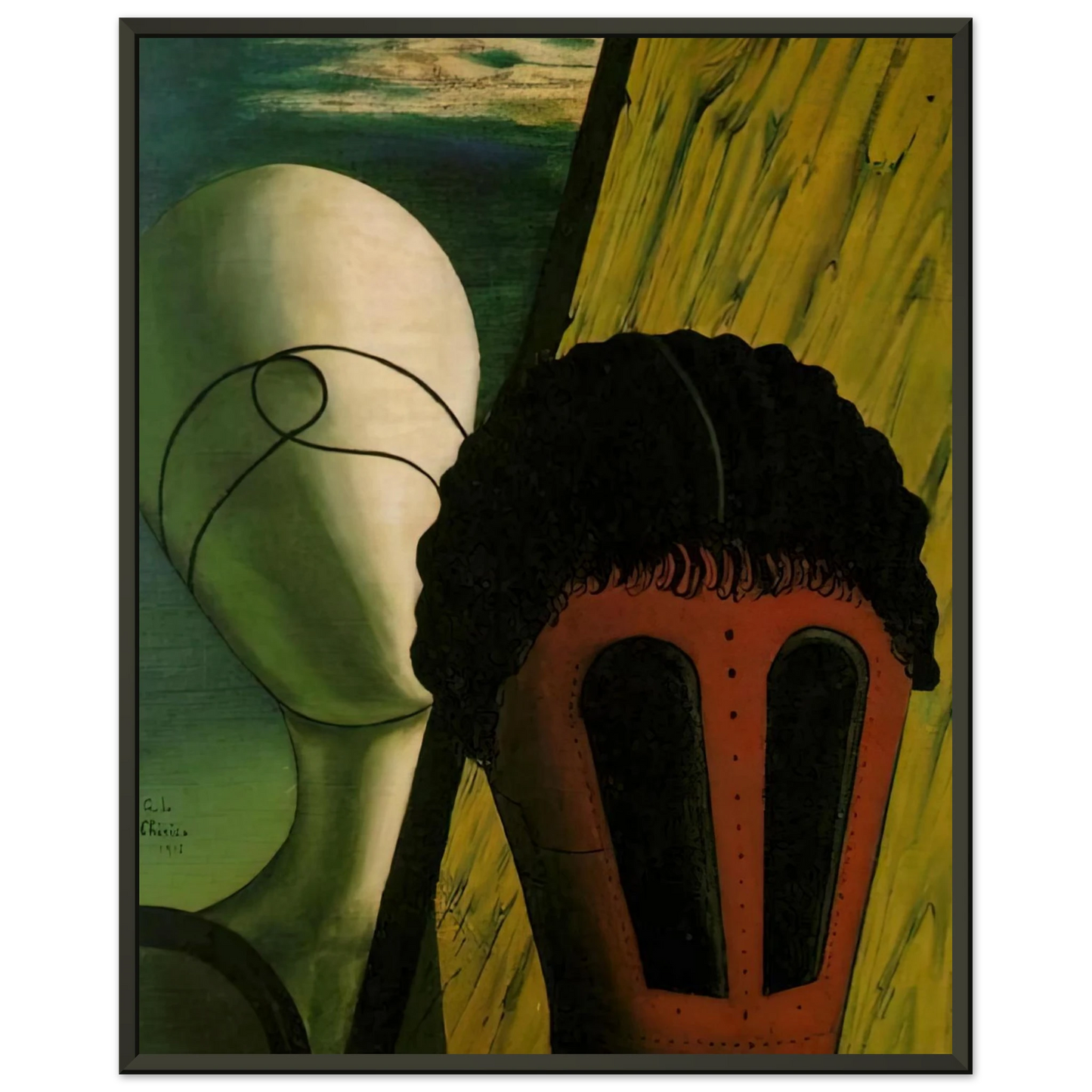 Giorgio de Chirico TWO HEADS 1918 Framed Art Print - Aluminum Frame - 40x50 cm / 16x20 inches